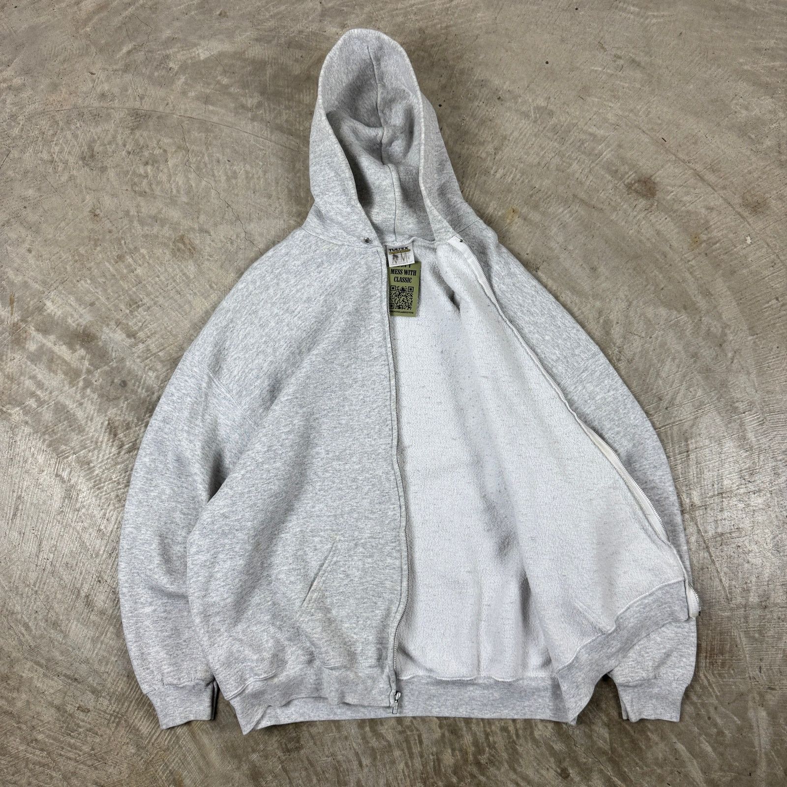 Tultex × Vintage 90s Light Gray Tultex Blank Essential Zip-Up Hoodie 3XL AP03 Size US XL / EU 56 / 4 - 3 Thumbnail