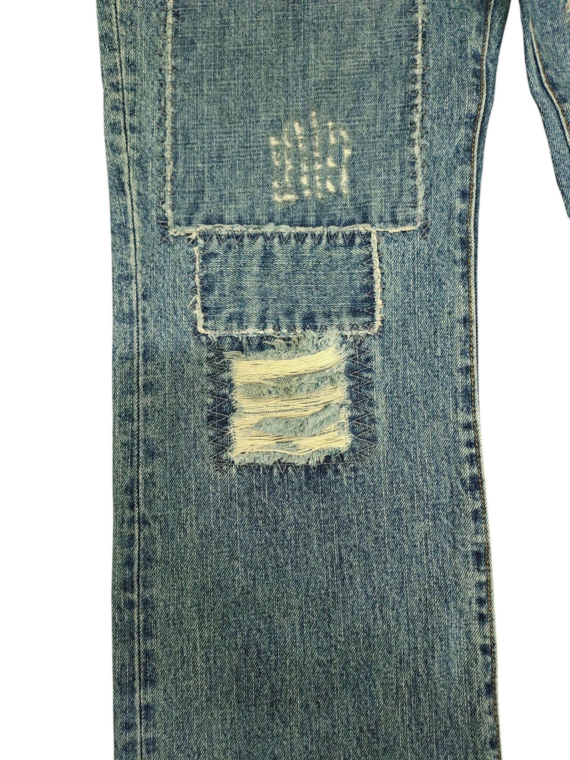 Mickey Mouse Vintage 90s Mickey Mouse Patchwork Clawmark Distress Jeans Size US 32 / EU 48 - 4 Thumbnail