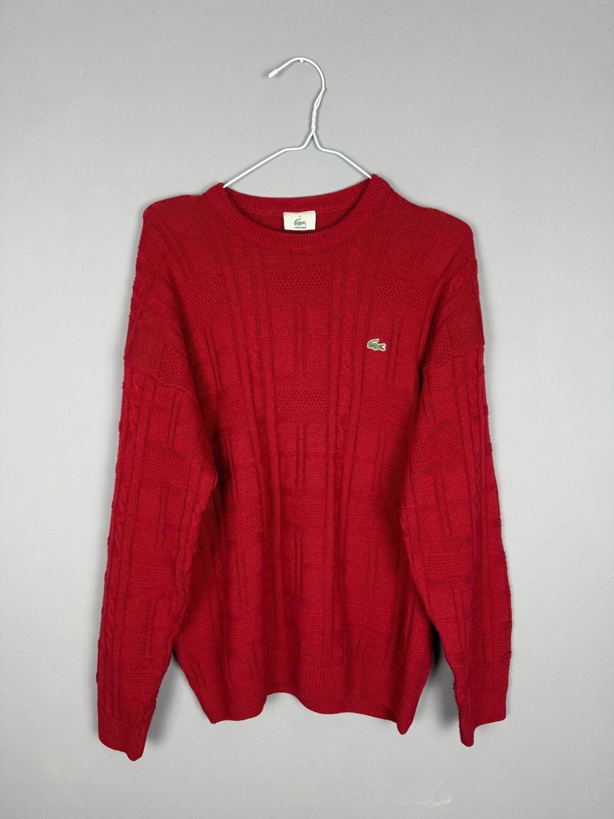 Lacoste Lacoste Red Knit Sweater Cotton Pullover Logo Classic Size US L / EU 52-54 / 3 - 1 Thumbnail