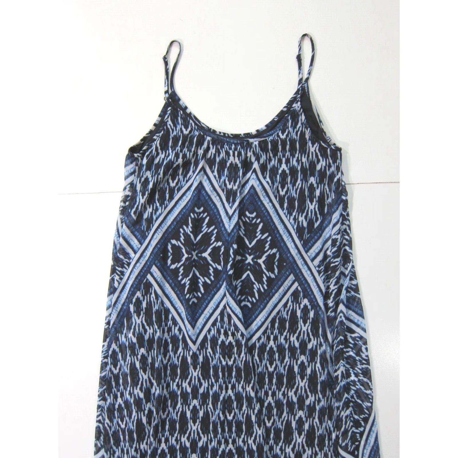 Express Express Blue White Sheer Lined Spaghetti Strap Long Maxi Dress Women Small Size S / US 4 / IT 40 - 5 Thumbnail