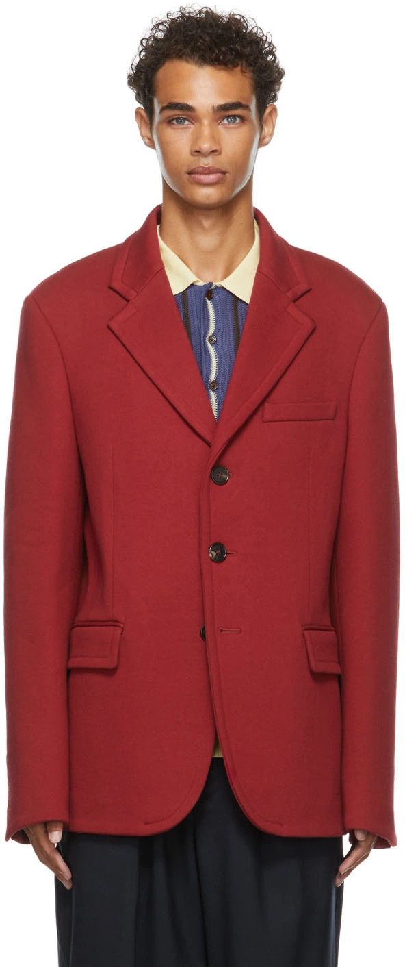 Marni o1y0225 Single-Breasted Blazer in Red Size US M / EU 48-50 / 2 - 1 Thumbnail