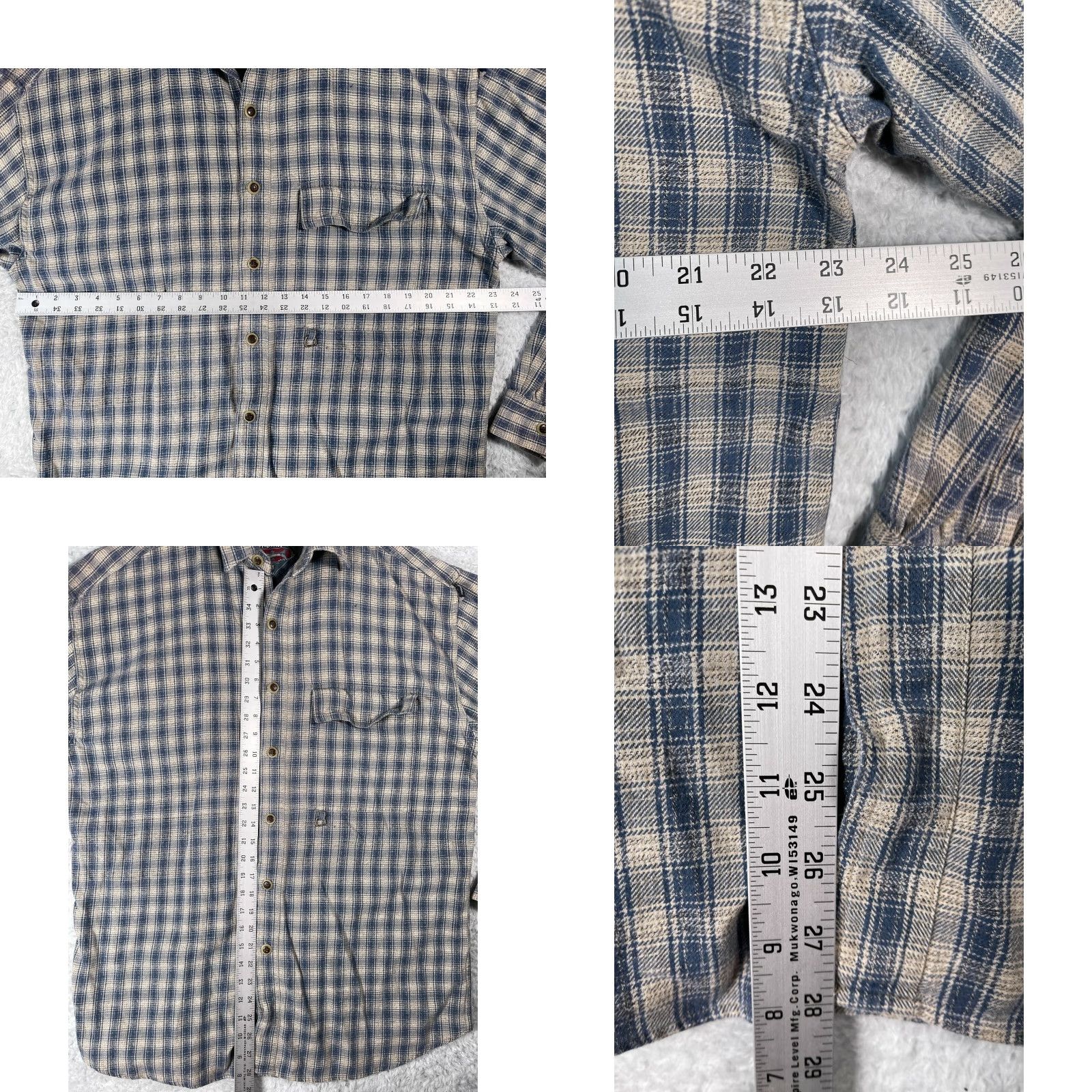 Barracuda Fryday Club Shirt Men’s Button-Up Blue 100% Cotton L/S Plaid Angler Fishing Button-Down with Pockets Size US L / EU 52-54 / 3 - 8 Thumbnail