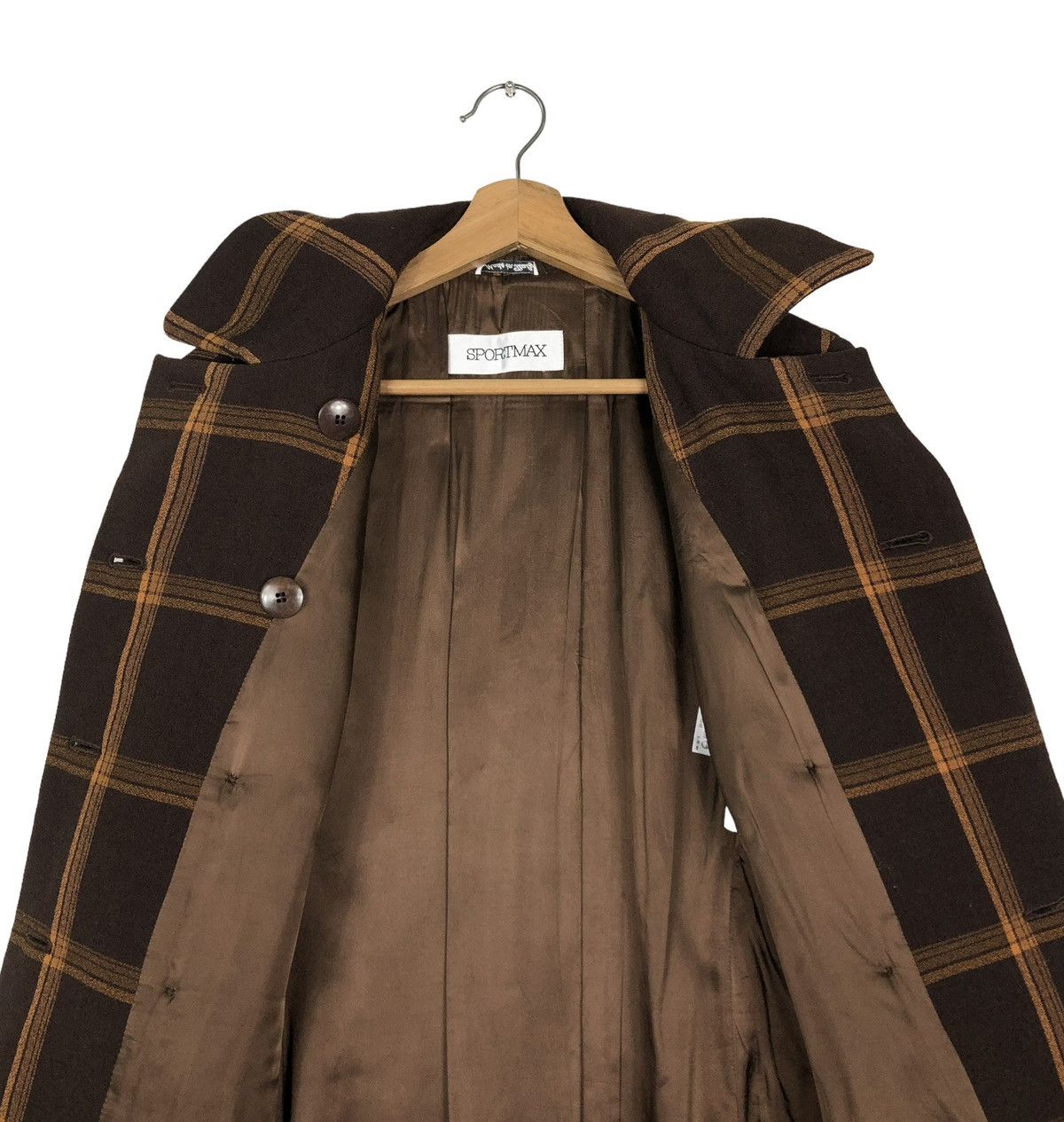 Vintage 🔥LONG JACKET WOOL SPORTMAX MADE IN ITALY TARTAN DESIGN Size M / US 6-8 / IT 42-44 - 12 Thumbnail