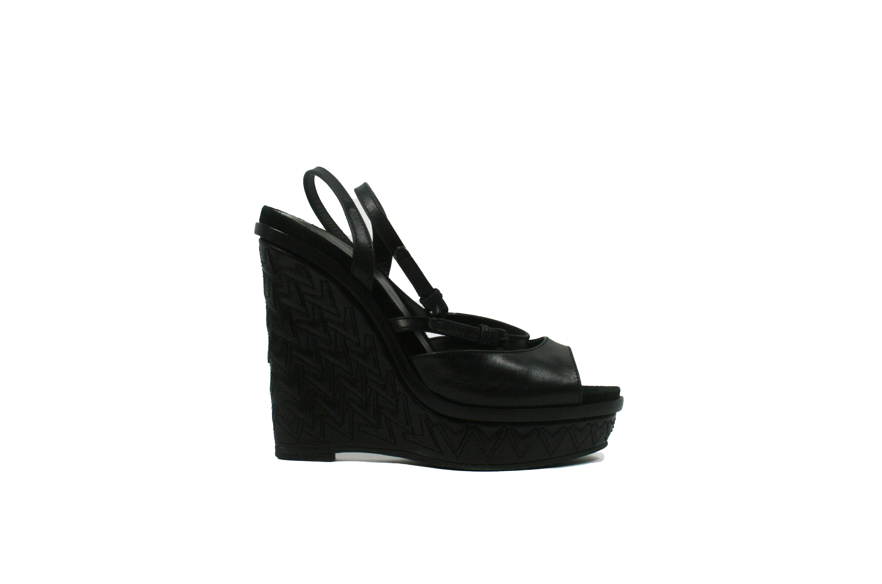 Bottega Veneta Wedge Tanned Leather Sandals Size US 8 / IT 38 - 1 Thumbnail