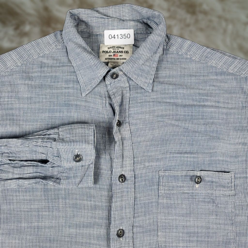 Ralph Lauren Ralph Lauren Shirt Mens Medium Blue Striped Button-Up Long Sleeve Size US M / EU 48-50 / 2 - 1 Thumbnail