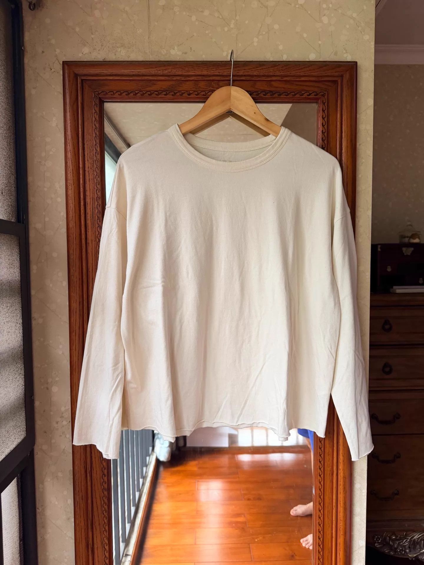 Other Chi Ji Natural Rolled Hem Cream Cotton Tee Size S / US 4 / IT 40 - 1 Thumbnail