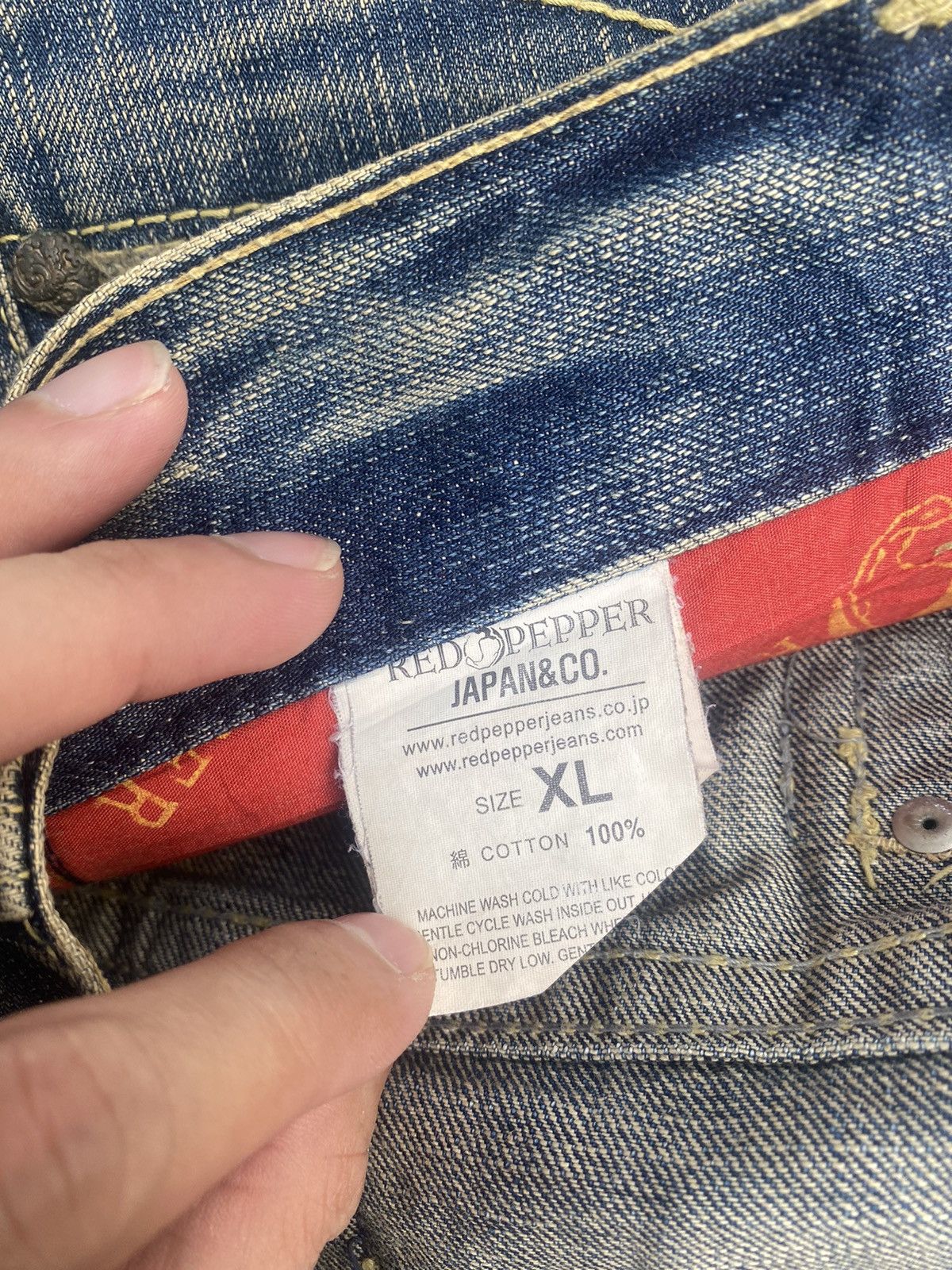 If Six Was Nine × Japanese Brand Flare Jeans Red Pepper Clawmark Snake Skin Size US 34 / EU 50 - 25 Thumbnail