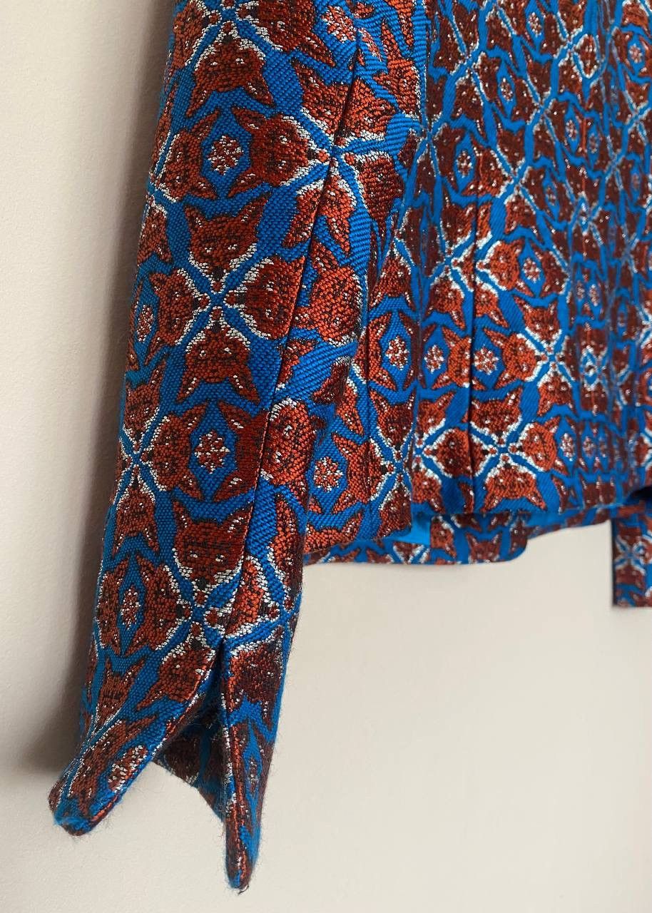 Other Maison Common Fox Jacquard Blazer – Blue & Rust orange Size M / US 6-8 / IT 42-44 - 7 Thumbnail