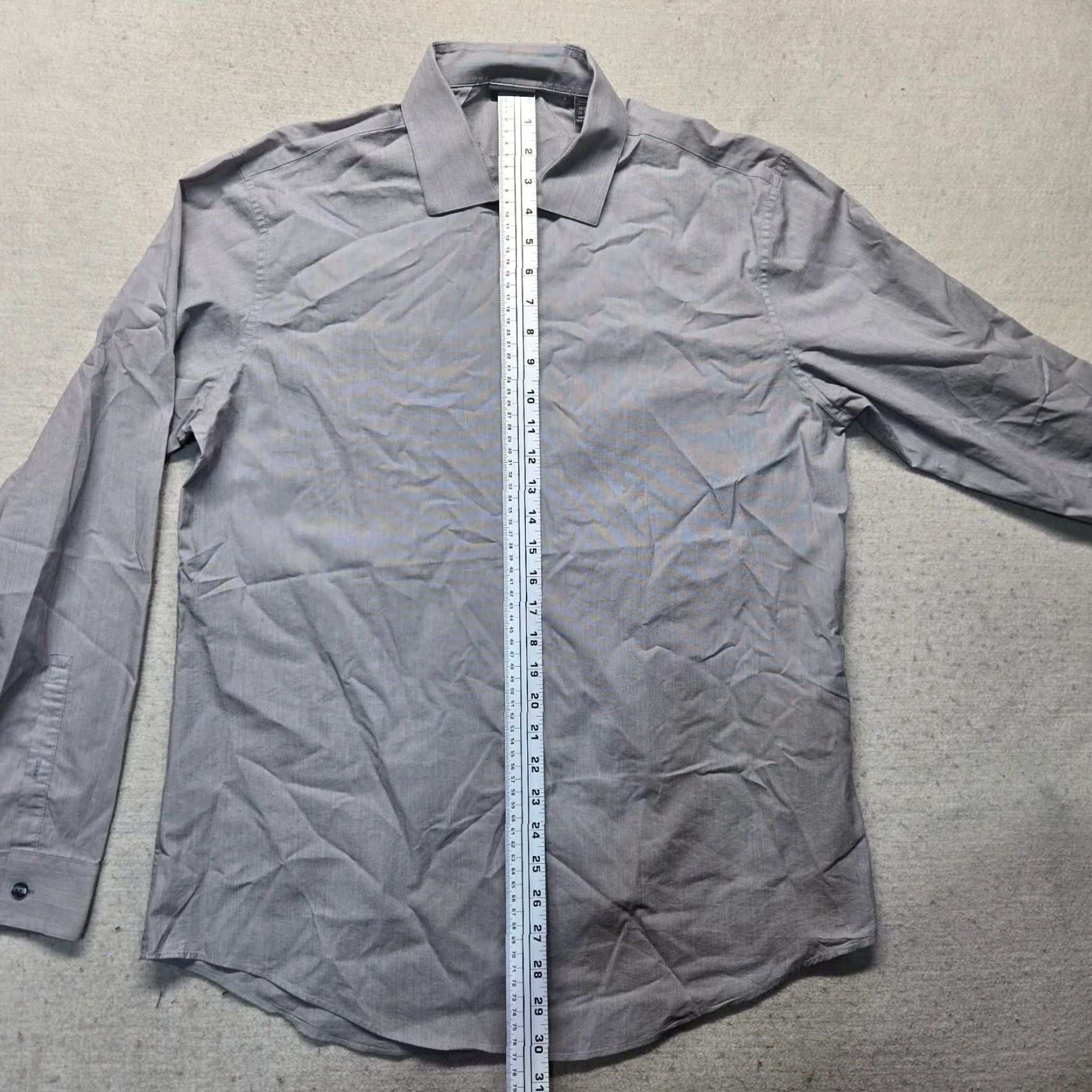 Kenneth Cole Kenneth Cole Reaction Slim Fit Gray Dress Shirt Adult Men's 16.5 34-35 Wrinkle Resistant Breathable Casual Classic Size US L / EU 52-54 / 3 - 6 Thumbnail