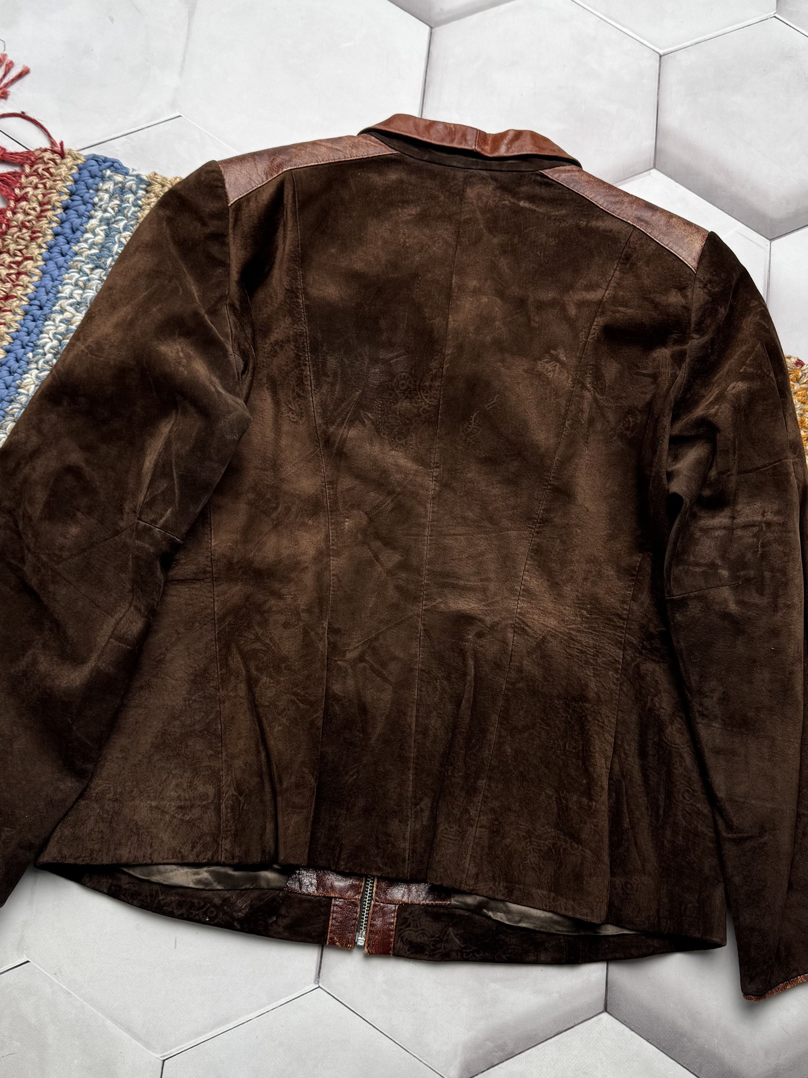 Vintage Vintage Brown Suede Leather Jacket Vintage Zip Up (E4) Size L / US 10 / IT 46 - 14 Thumbnail