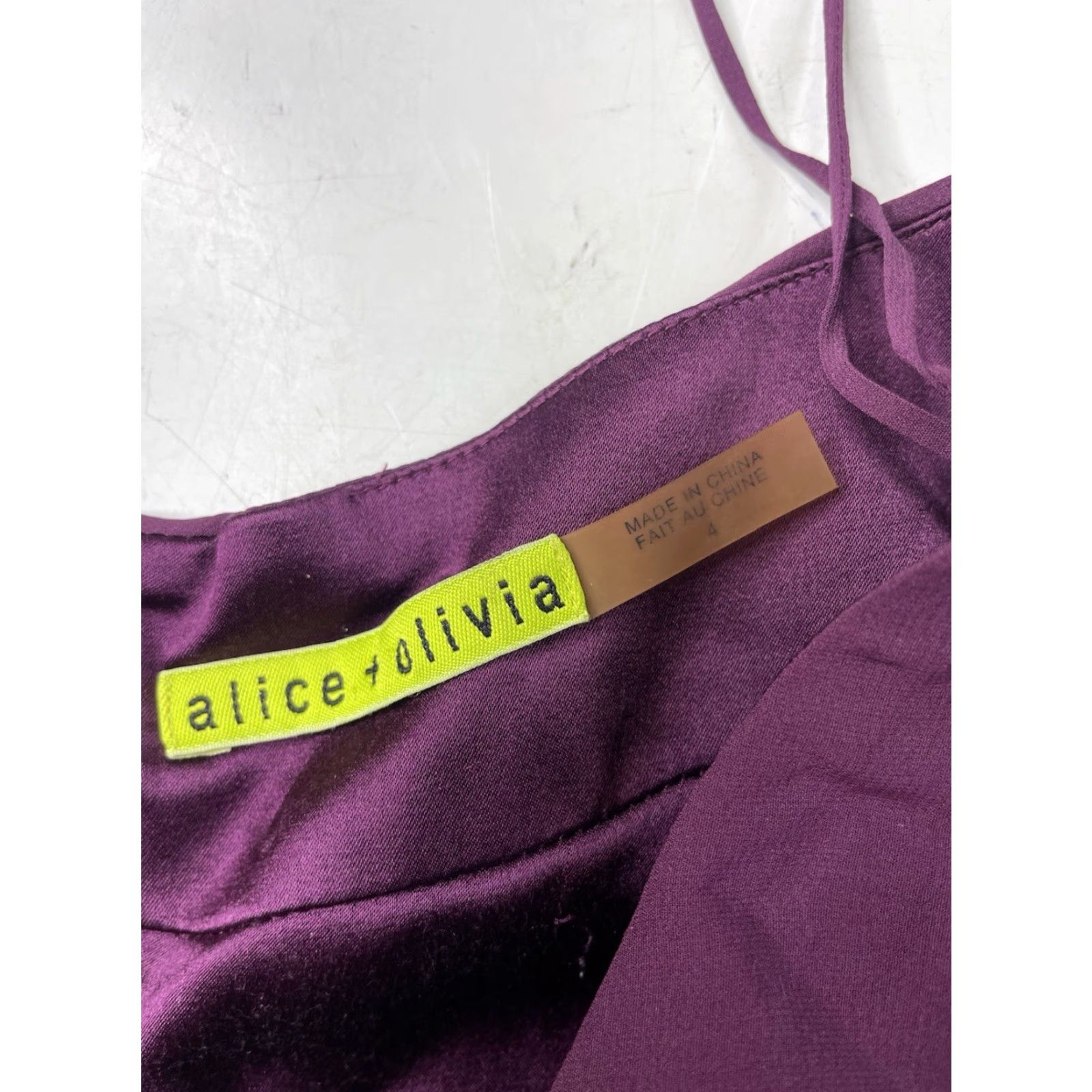 Alice + Olivia Alice + Olivia Silk Stretch Tank Top Blouse Purple Runching Womens 4 Size S / US 4 / IT 40 - 4 Thumbnail