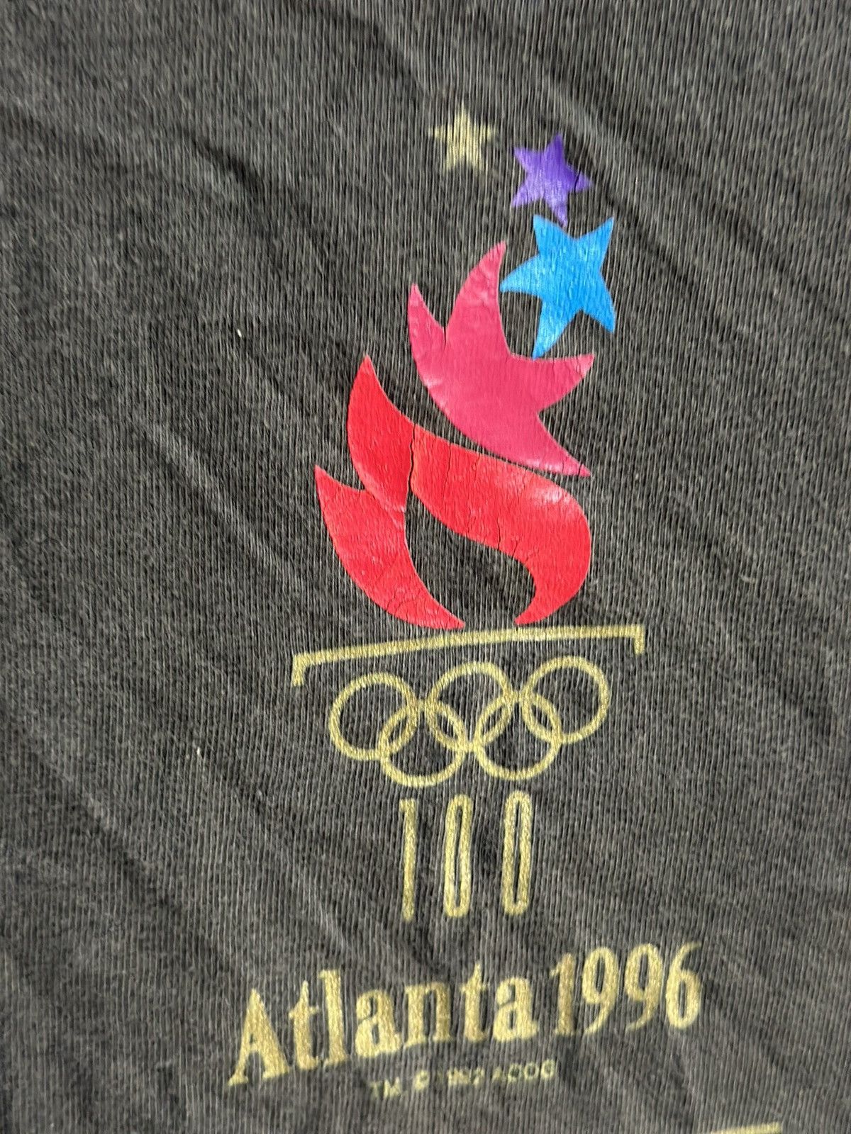 Hanes Thrashed Vintage 90s Atlanta Olympic Games Sun Faded Tee Size US XL / EU 56 / 4 - 3 Thumbnail