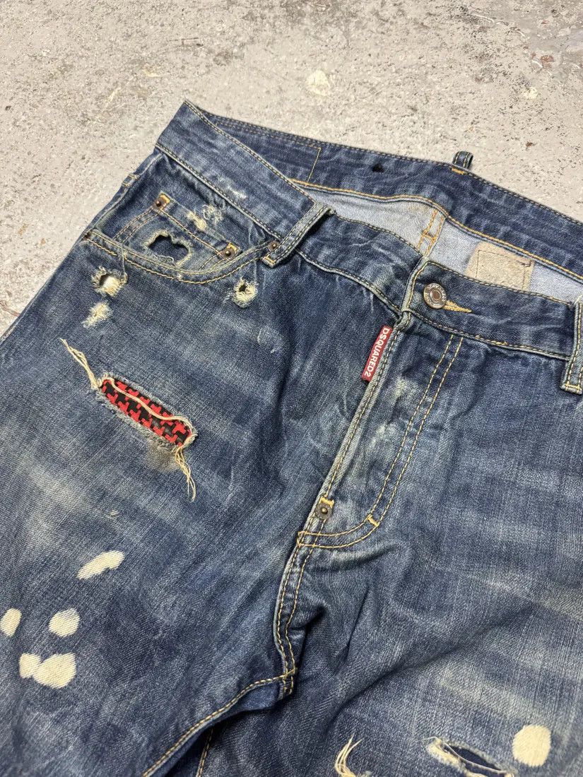 Designer × Dsquared2 × Vintage AW2017 DSquared2 Blue Distressed Slim Denim Jeans Size US 32 / EU 48 - 11 Thumbnail