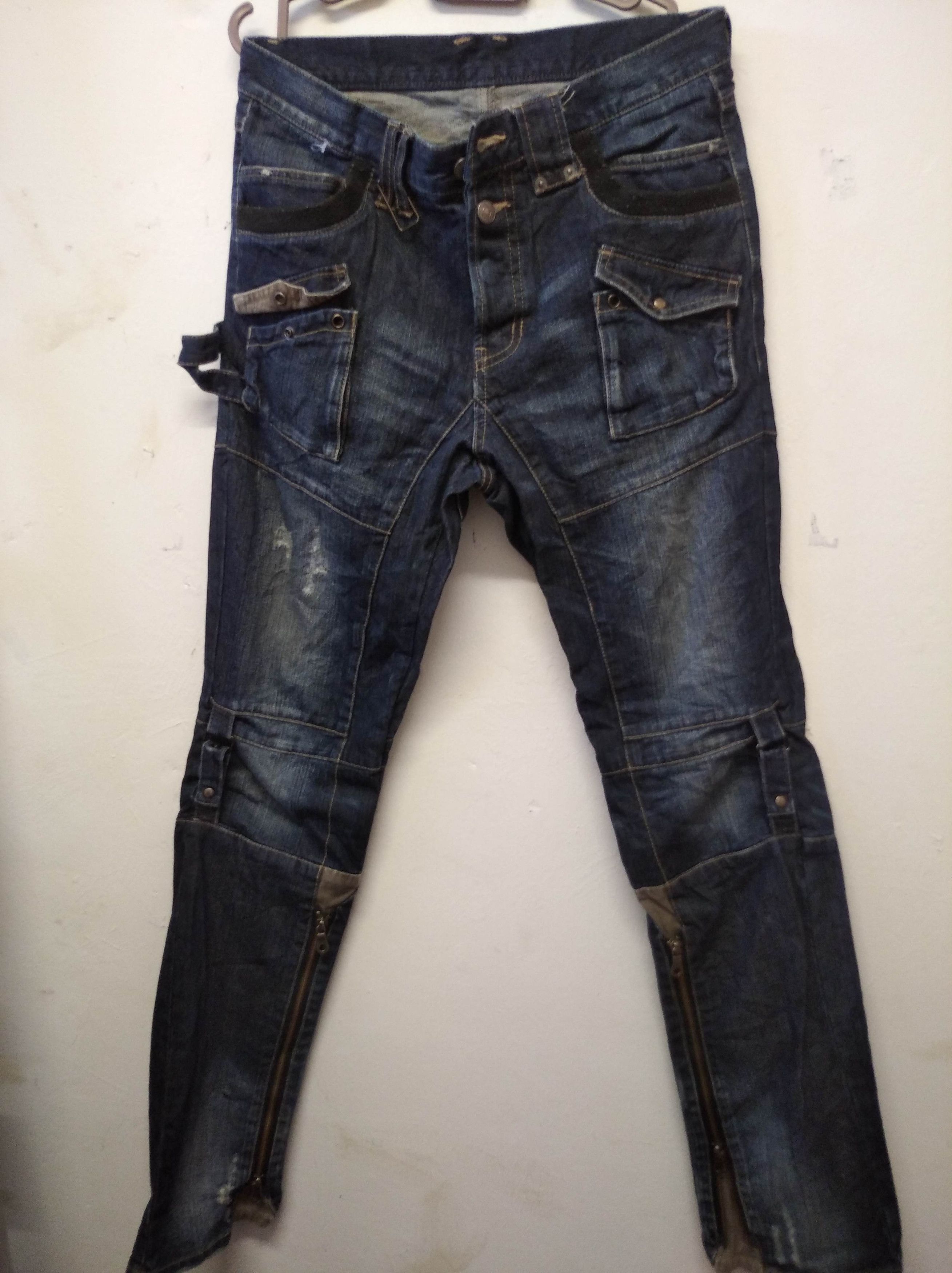 image of Ppfm Nice Design Punk Style Denim Jeans, Men's (Size 33)