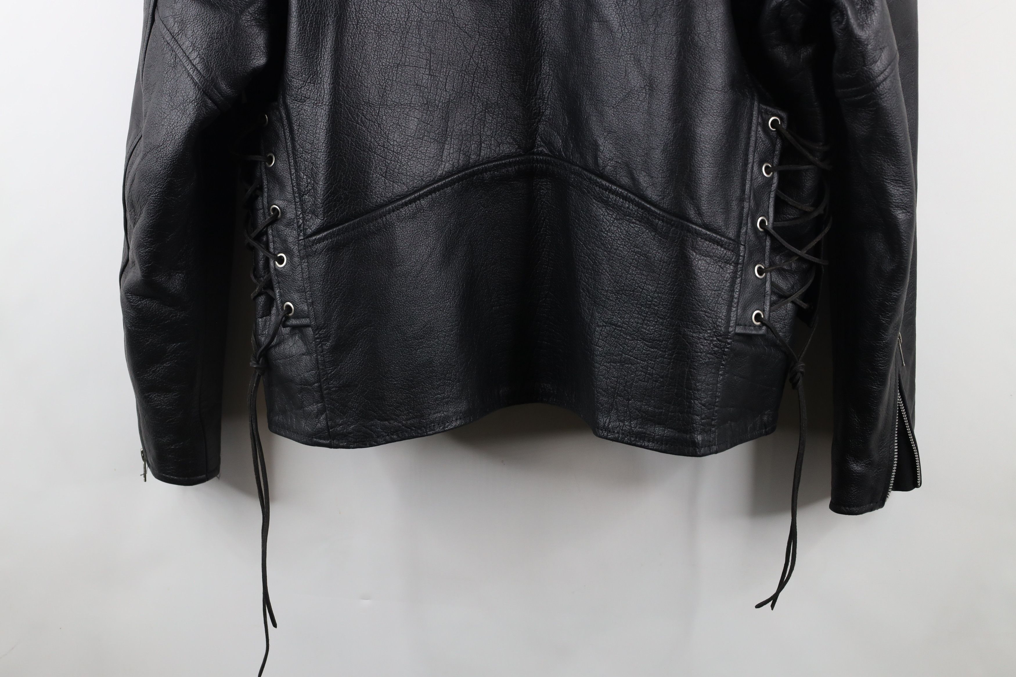 Vintage Vintage 90s Streetwear Lined Leather Motorcycle Jacket Size US L / EU 52-54 / 3 - 18 Thumbnail