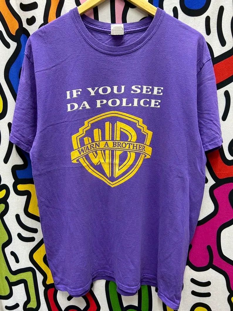 Vintage Vintage 2000s If you see da police warn a brother tshirt L Size US L / EU 52-54 / 3 - 2 Thumbnail