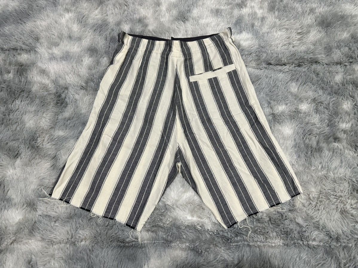 Vivienne Westwood 🔥Vivienne Westwood Man Raw Hem Striped Wide Cropped Pants Size US 32 / EU 48 - 12 Thumbnail