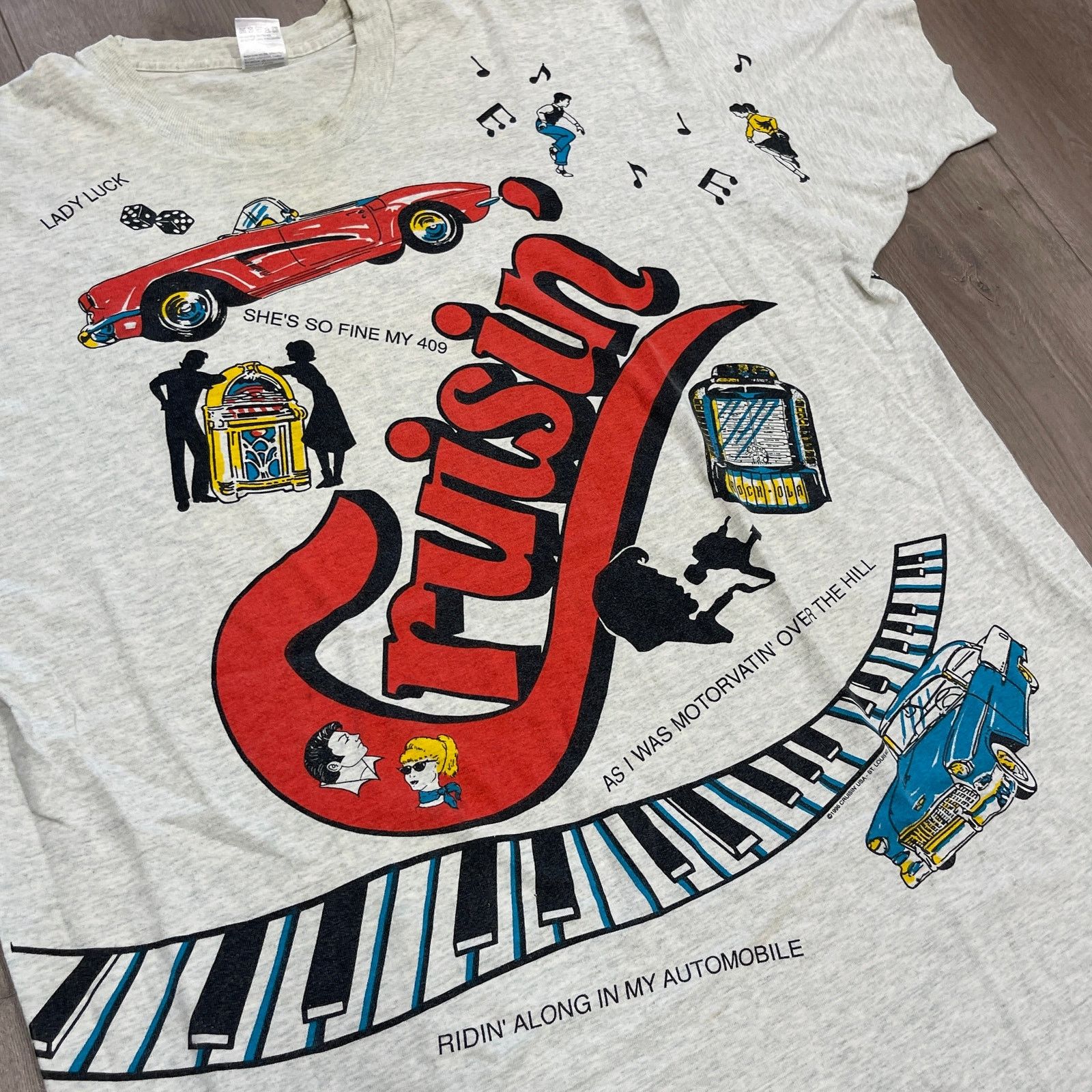 Vintage Vintage 1996 Beach Boys Cruisin Back To The 50's Tee XXL Size US XXL / EU 58 / 5 - 5 Thumbnail