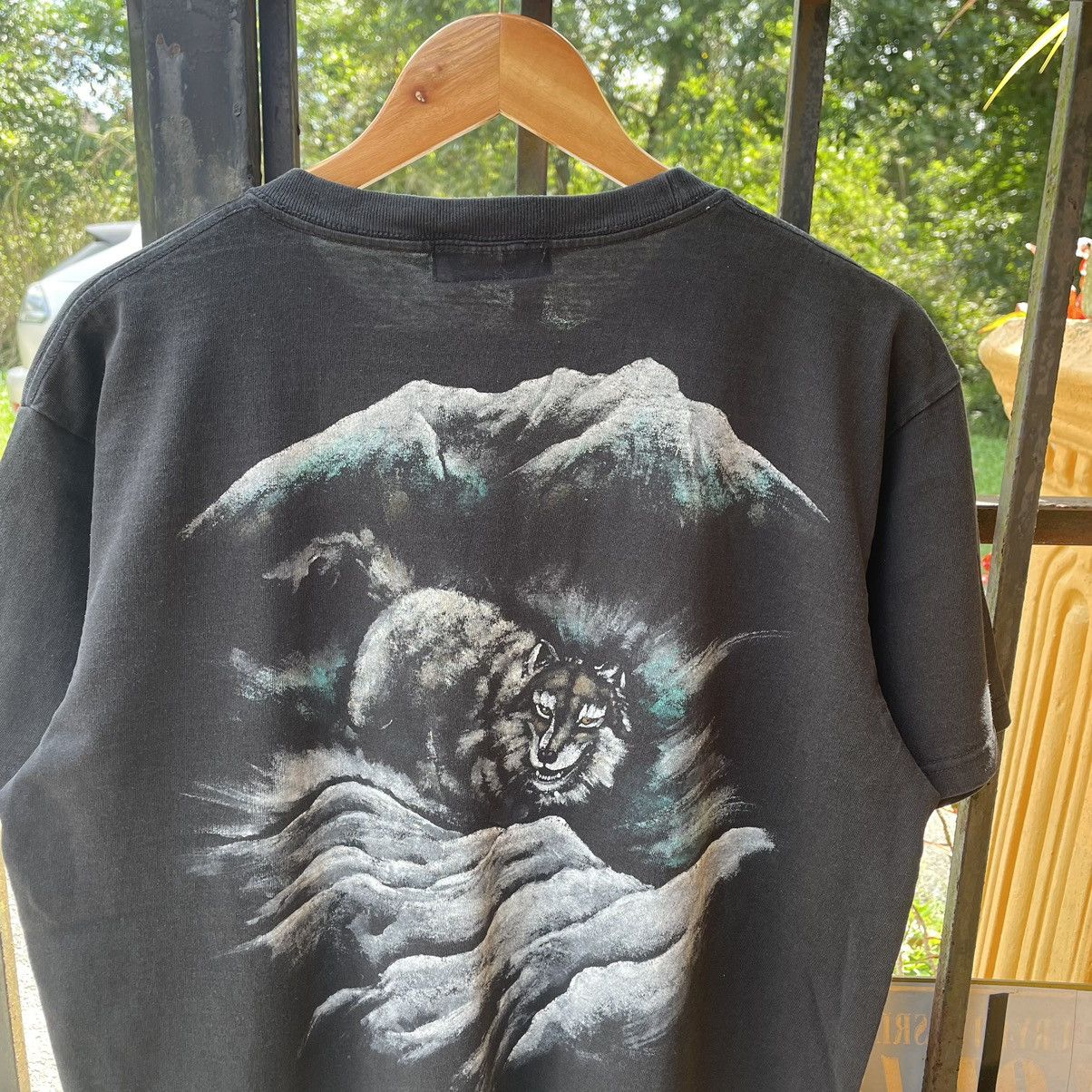 Japanese Brand × Vintage 🔥🇯🇵Kyoto Styles Big Motive Lone Wolf Image Sukajan Tee Size US L / EU 52-54 / 3 - 5 Thumbnail