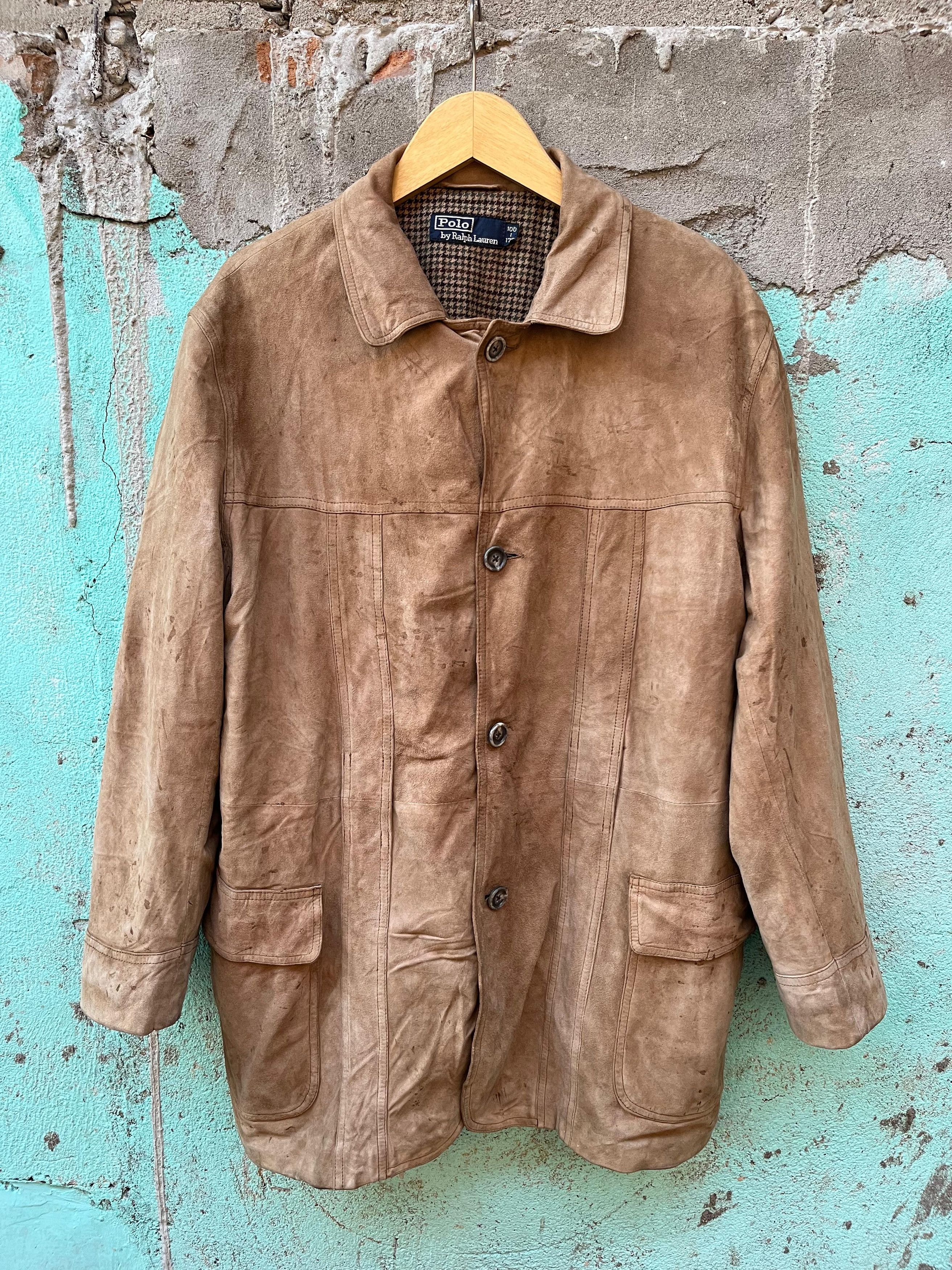 Vintage Polo Ralph Lauren Brown Suede Coat Leather Jacket