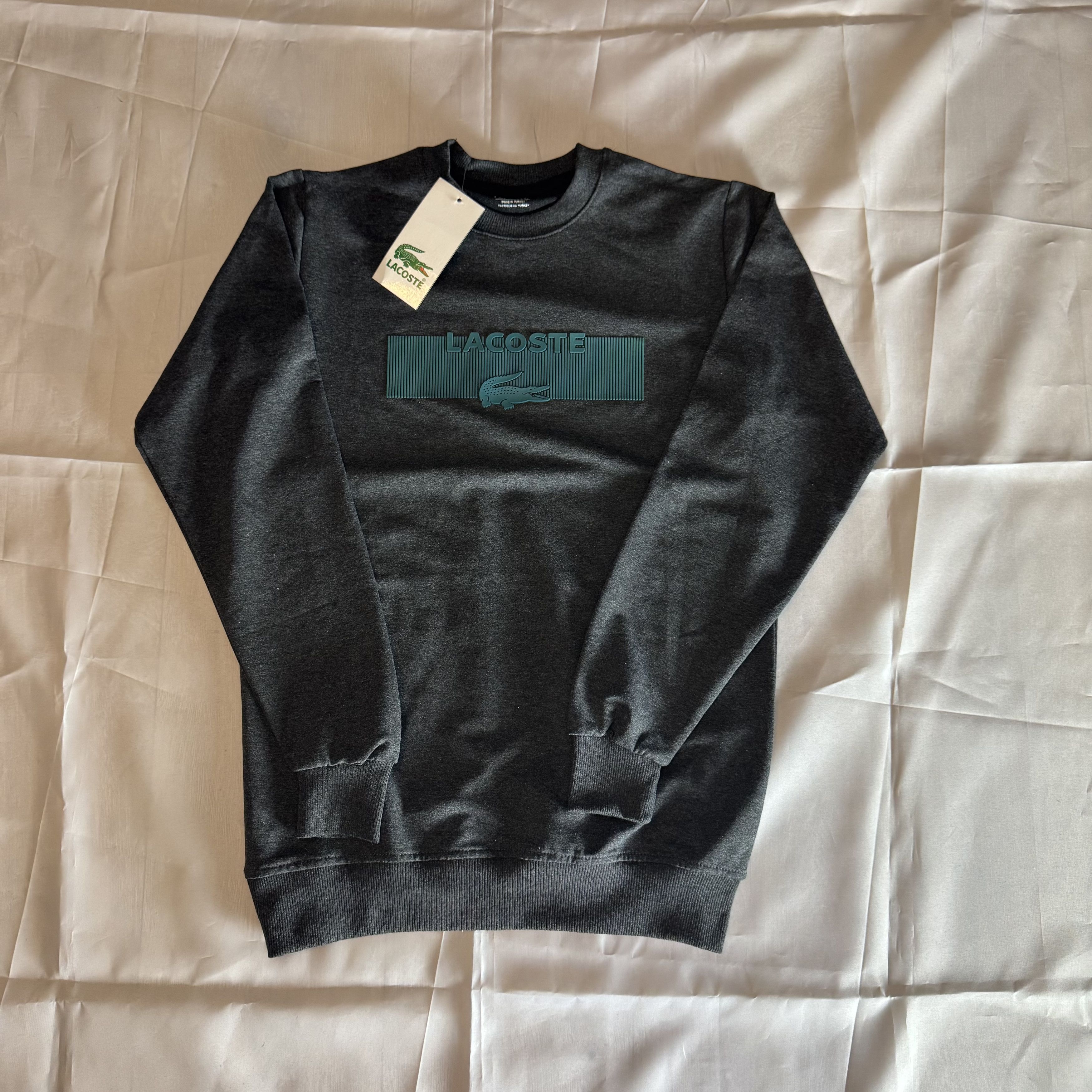 Lacoste Lacoste Grey Sweatshirt Turquoise Logo Print New with Tags S Size US S / EU 44-46 / 1 - 1 Thumbnail