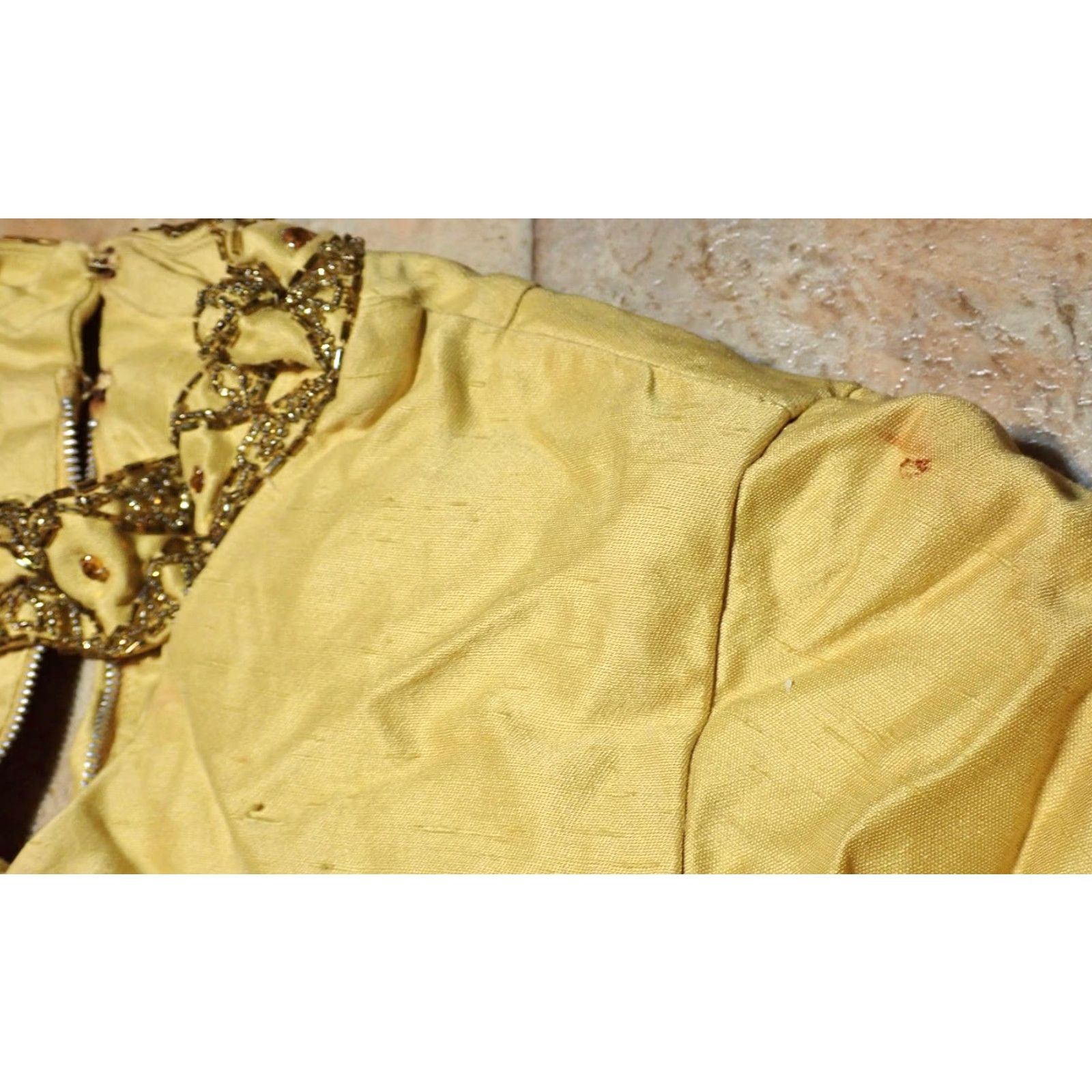 Vintage VINTAGE Cocktail Dress S/M for Repair - Beaded Sequin NeckLine Maxi Sheath 60s 50s 40s Party Womens Mens Girls Size S / US 4 / IT 40 - 7 Thumbnail