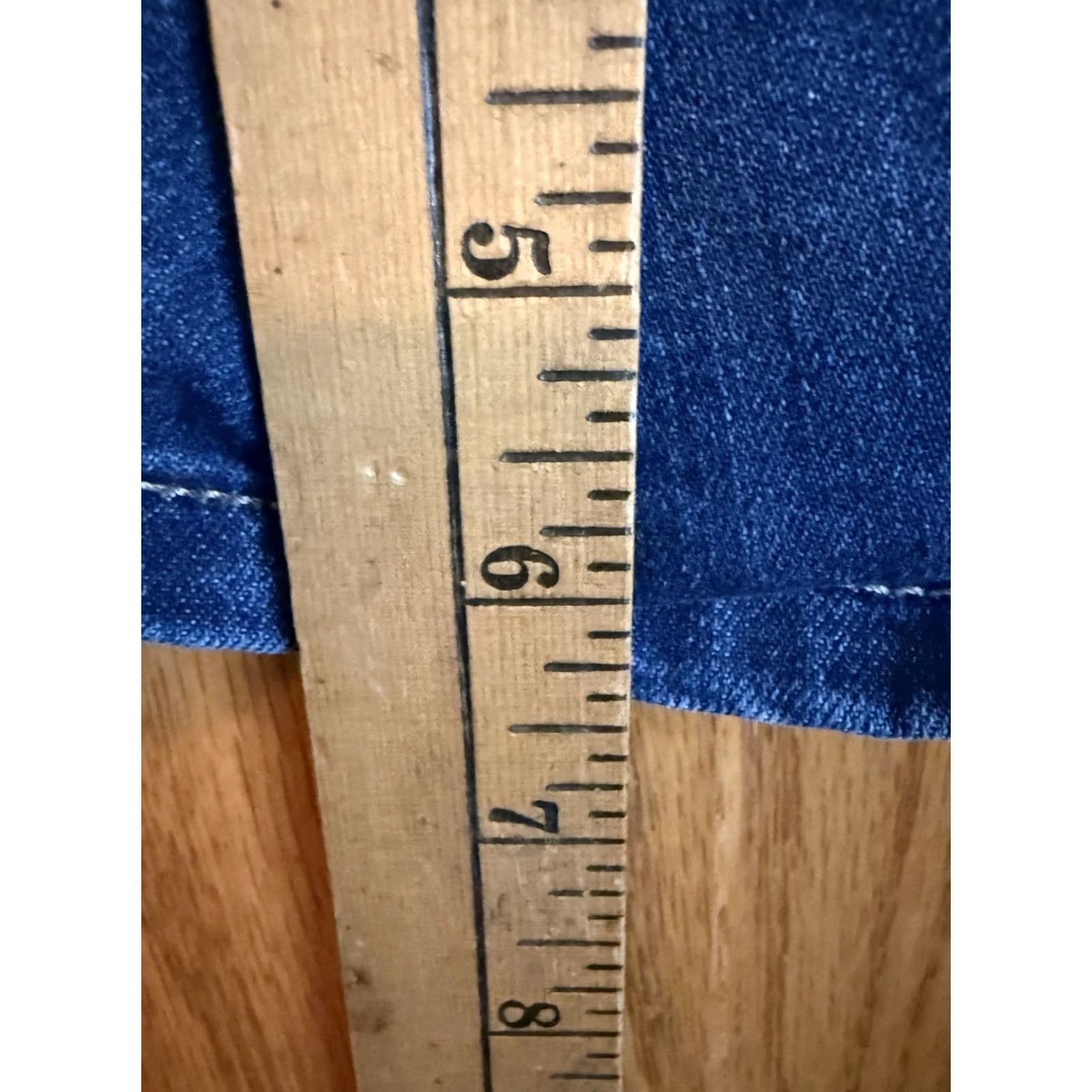 Vintage Lane Bryant Womens Blue Denim Jean Shorts Size 20 Festival Beach Concert Raw Hem Size 42" / US 20 - 5 Thumbnail