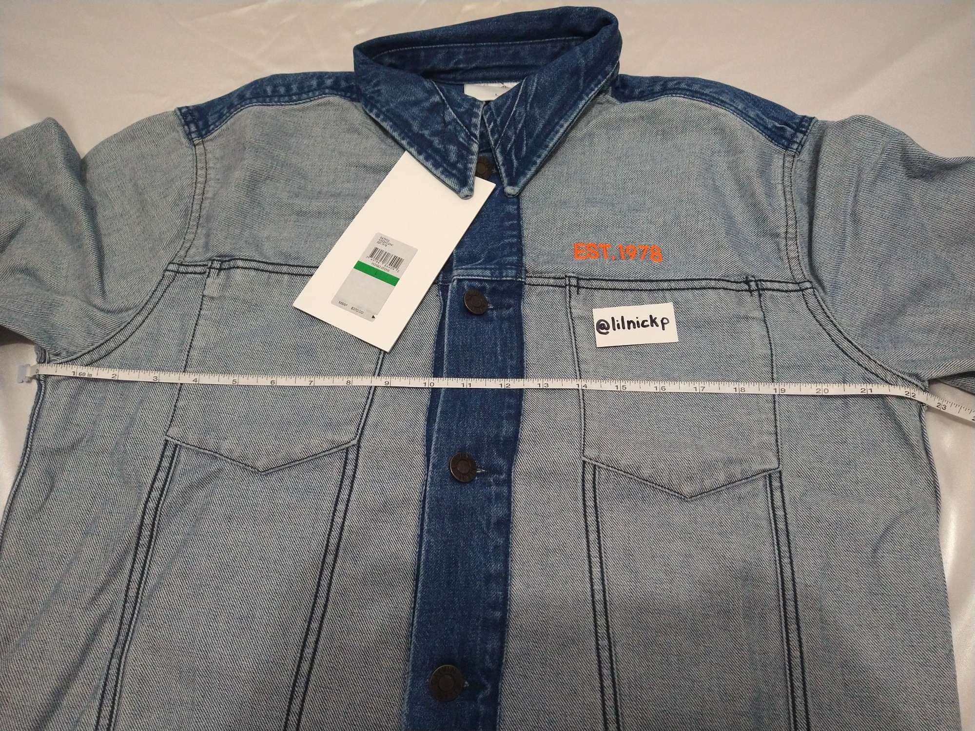 Calvin Klein 205W39NYC EST. 1978 Inside Out Indigo Stone Denim Trucker Jacket Size US L / EU 52-54 / 3 - 4 Thumbnail
