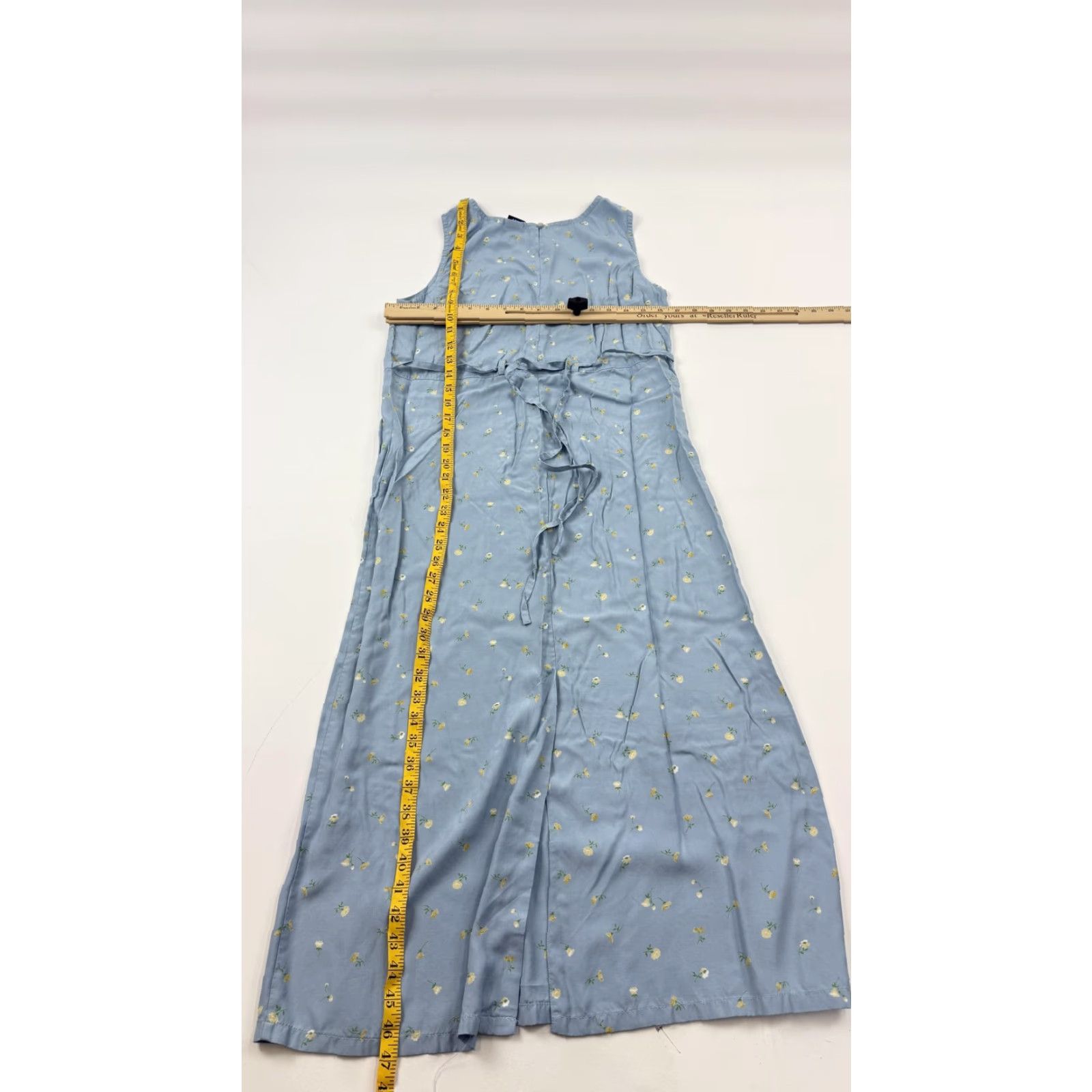 Gap GAP Dress Womens 8 Blue Floral Sleeveless Midi Rayon Belted Summer A Line Dress Size M / US 6-8 / IT 42-44 - 6 Thumbnail