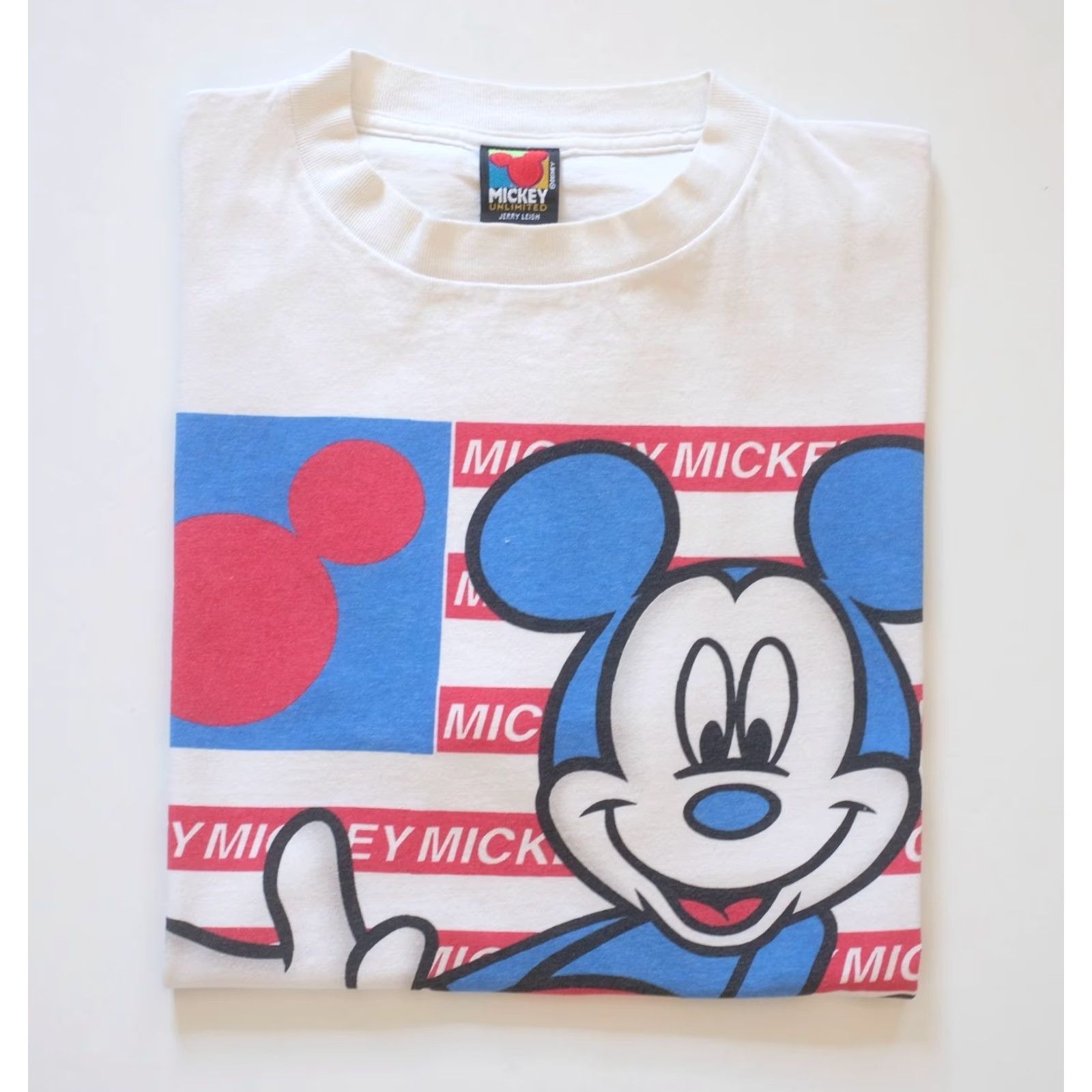 Mickey Unlimited VINTAGE MICKEY MOUSE CARTOON T-SHIRT White ONE SIZE Adult Men Graphic 90s Flag AOP Retro Disney Nike? Wait. Size US M / EU 48-50 / 2 - 6 Thumbnail