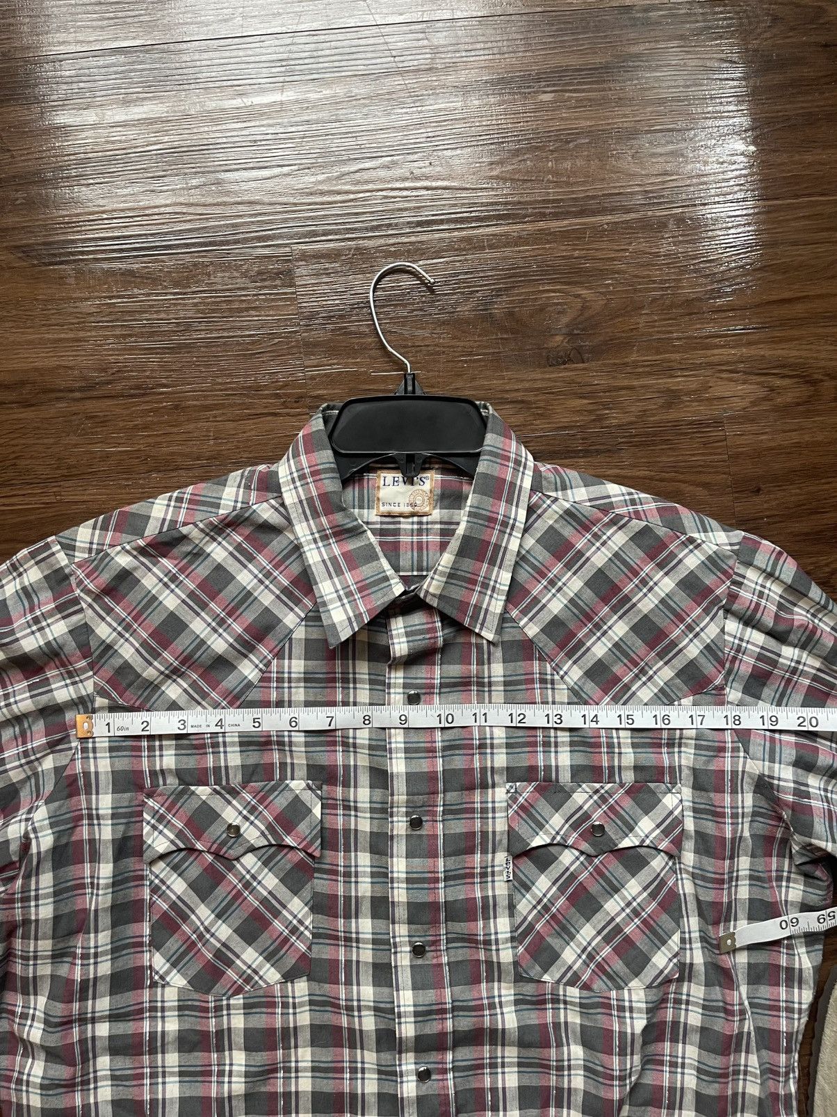 Levi's × Levi's Vintage Clothing × Vintage Rare VTG LEVI’S White Tab Plaid Pearl Snap Button Size US XL / EU 56 / 4 - 7 Thumbnail