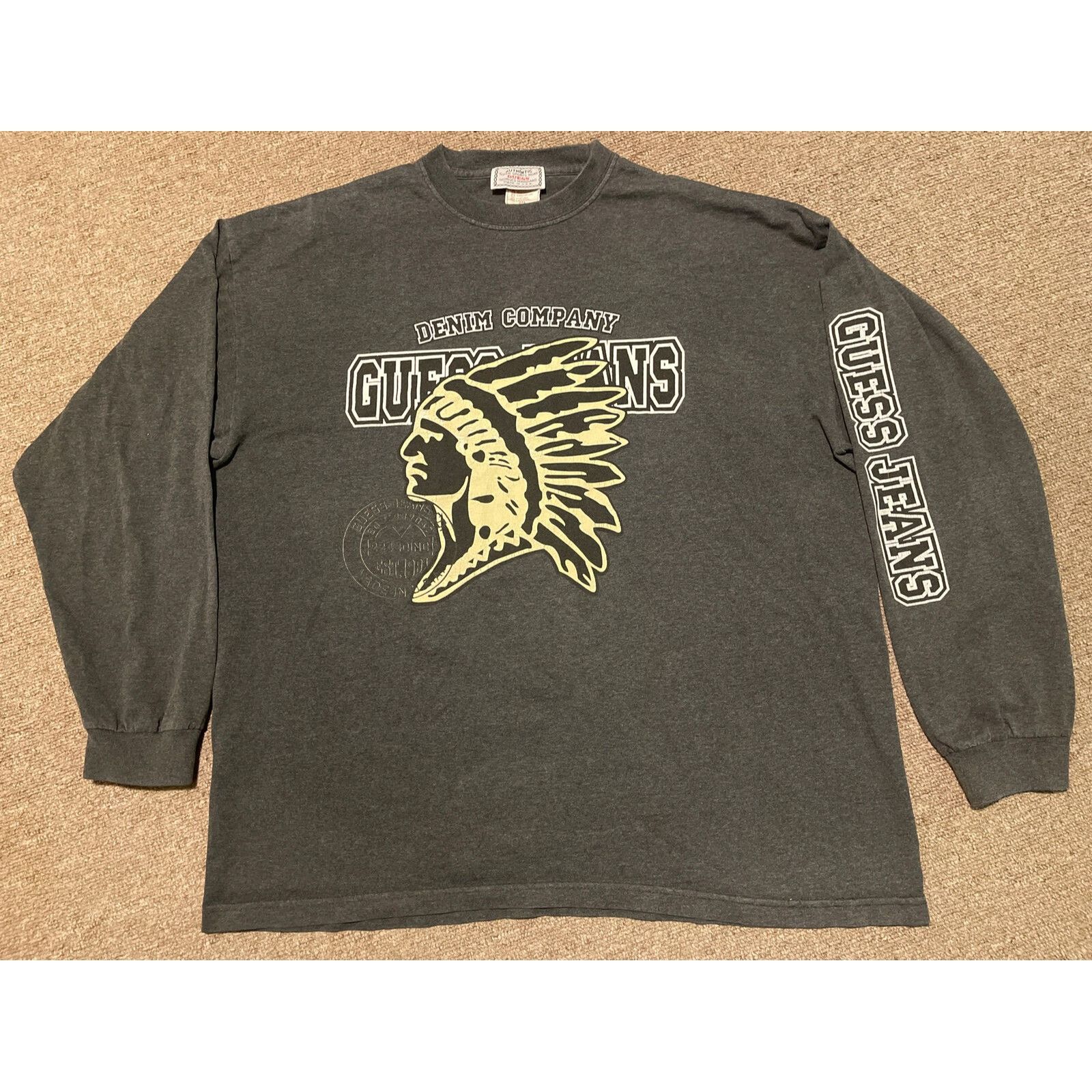 Guess Vintage 90s 2XL XXL Guess Jeans Native Indian Spellout Long Size US XXL / EU 58 / 5 - 1 Thumbnail