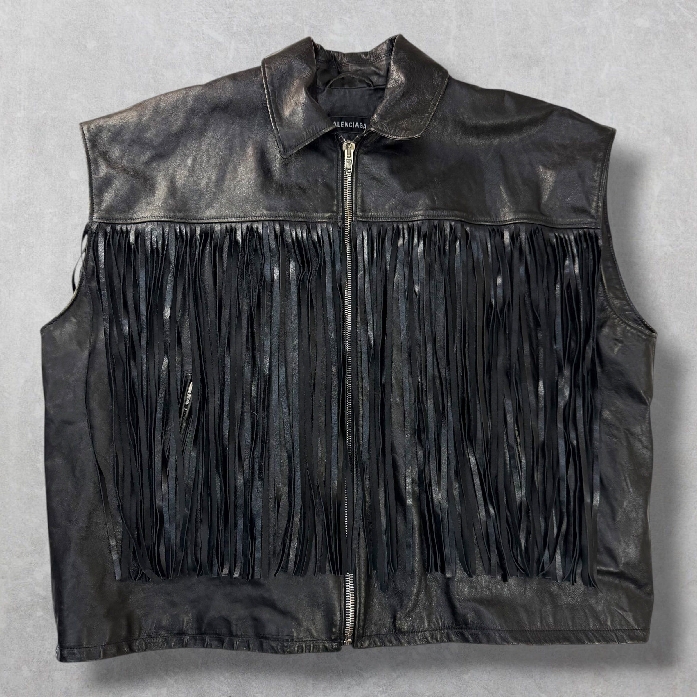 Balenciaga Balenciaga Fringe Taxi Leather Vest 44 (XXXL) Size US L / EU 52-54 / 3 - 1 Thumbnail
