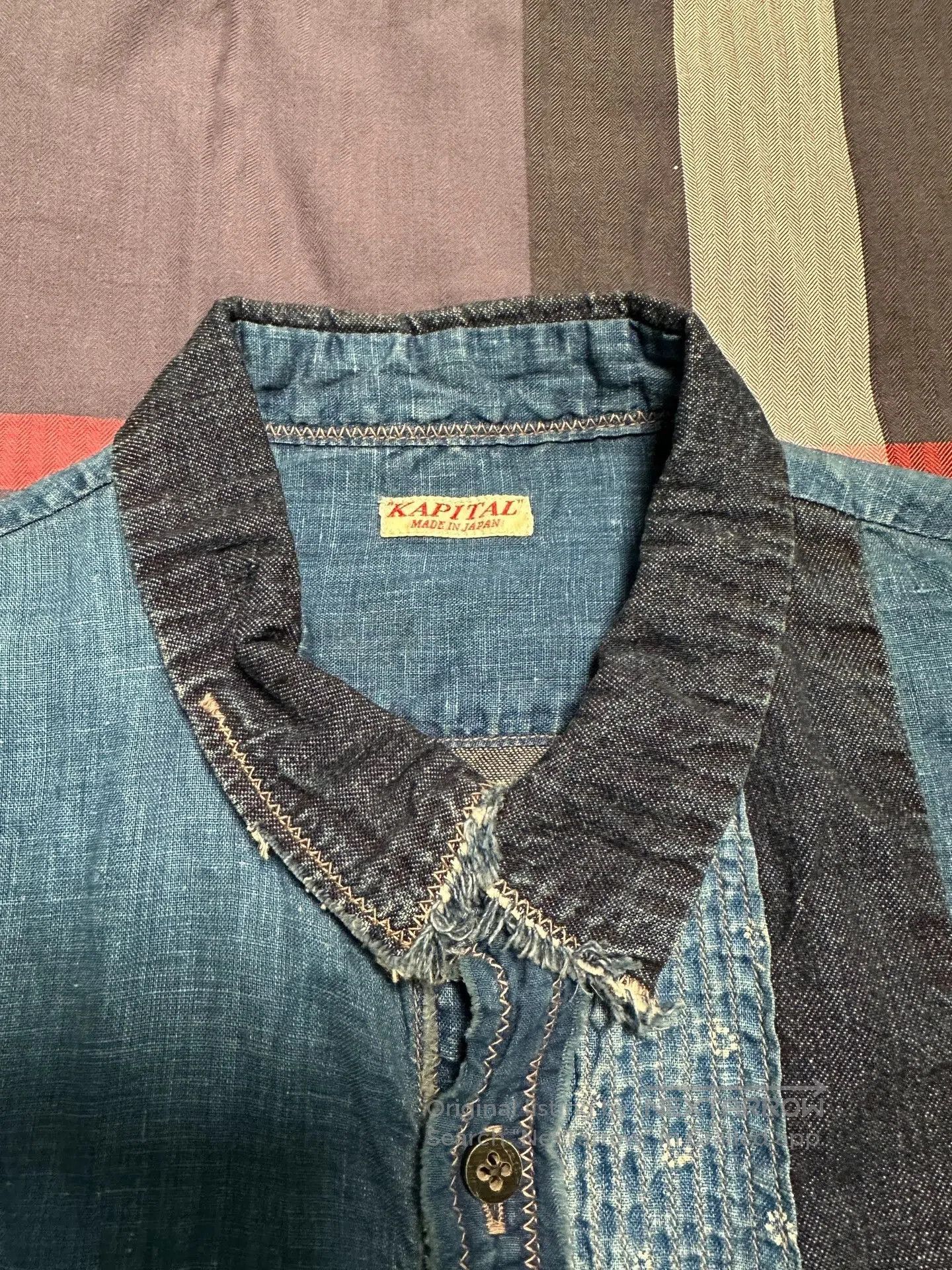 Kapital KAPITAL Blue Dye Patchwork Denim Shirt. Size US M / EU 48-50 / 2 - 2 Thumbnail