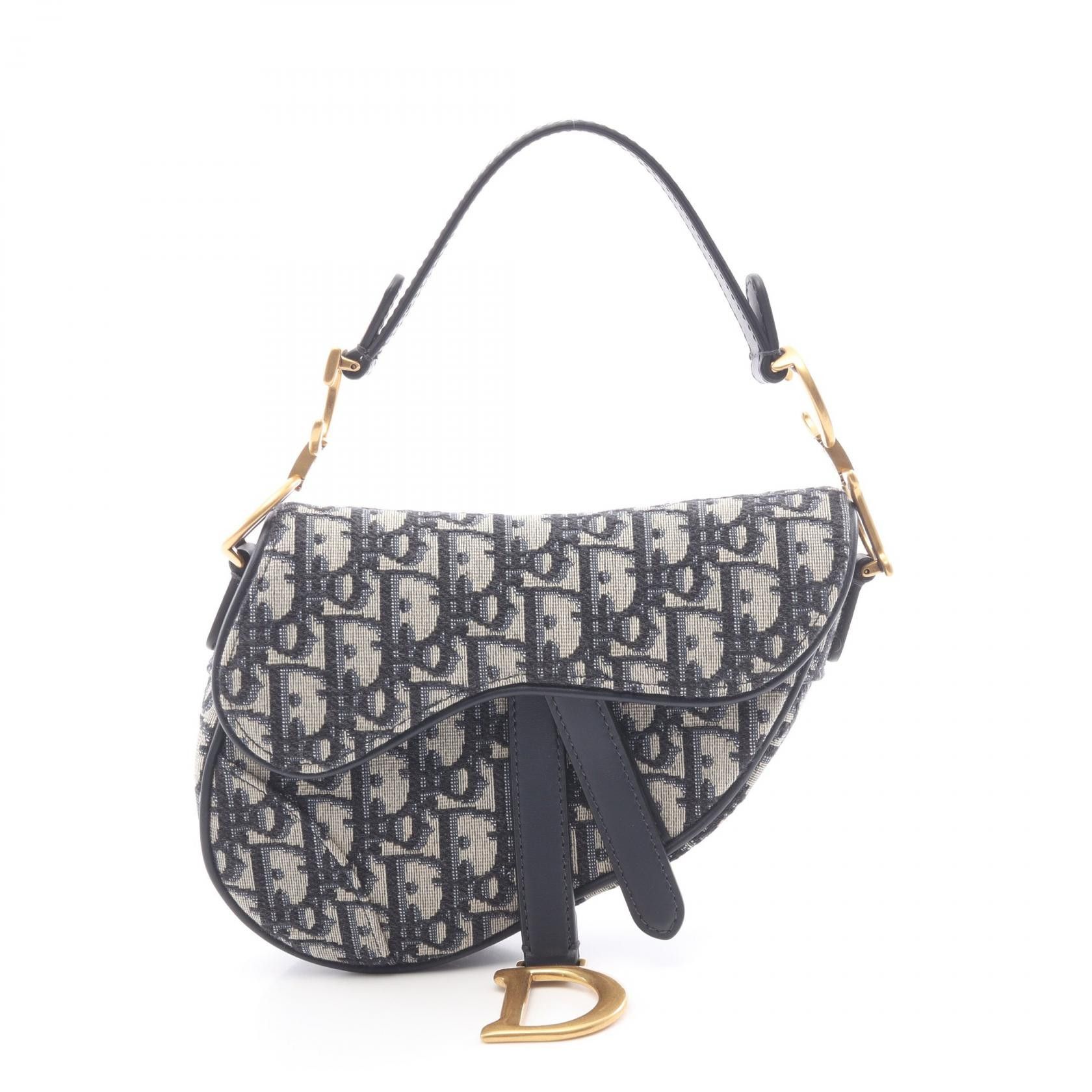 Dior Dior Dior Saddle Mini Oblique Jacquard canvas leather handbag Textile Handbag DUTY FREE for USA Size ONE SIZE - 1 Thumbnail