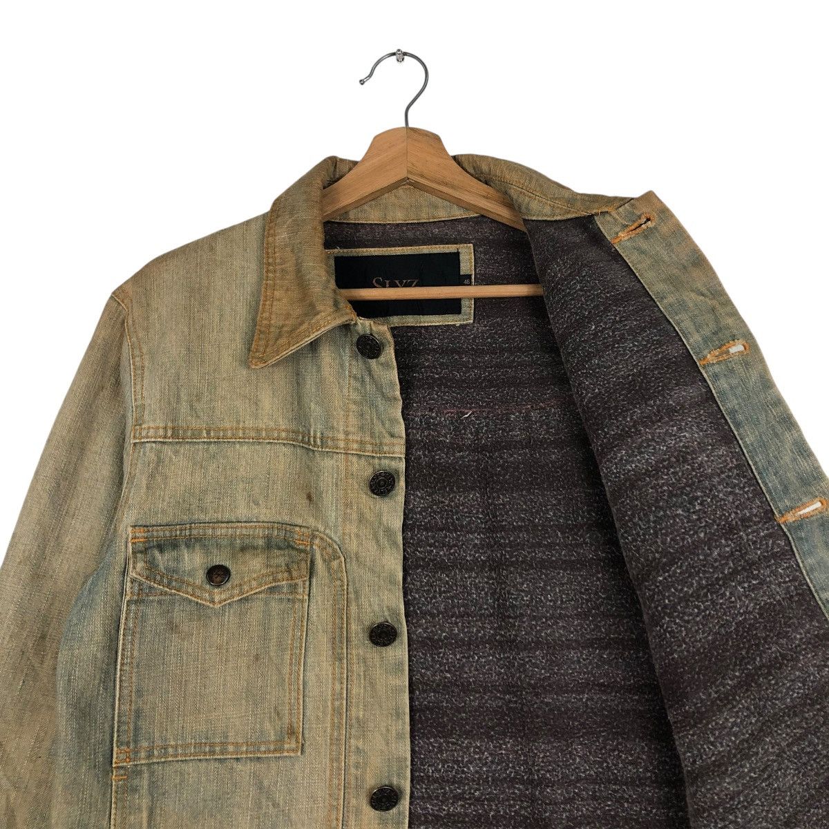 Hysteric Glamour 🔥VINTAGE CROPPED BIKER DENIM JACKET SLYZ JAPAN MADE Size US S / EU 44-46 / 1 - 12 Thumbnail