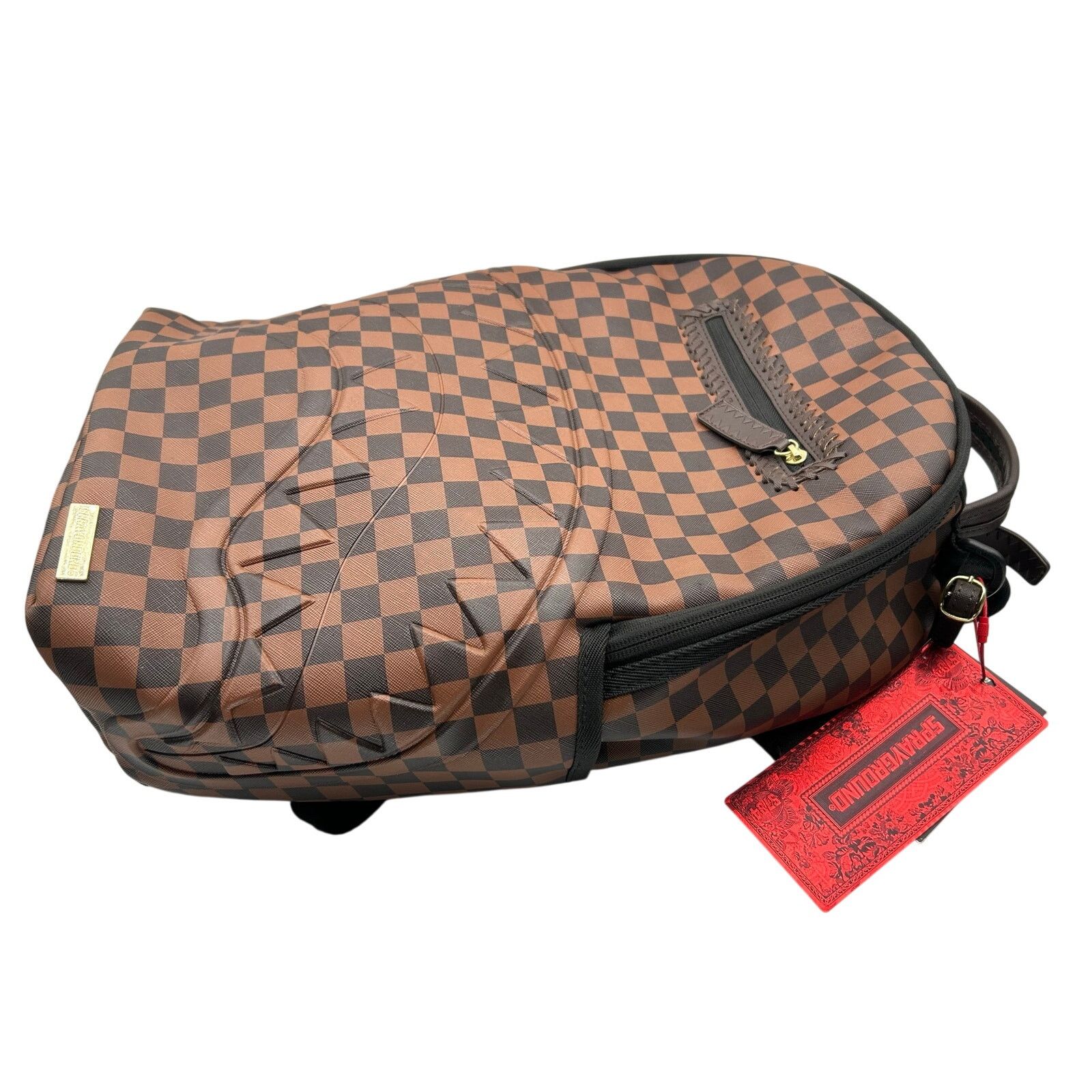 Sprayground Sprayground Limited Edition Shark Backpack Brown Checker NWT Size ONE SIZE - 5 Thumbnail