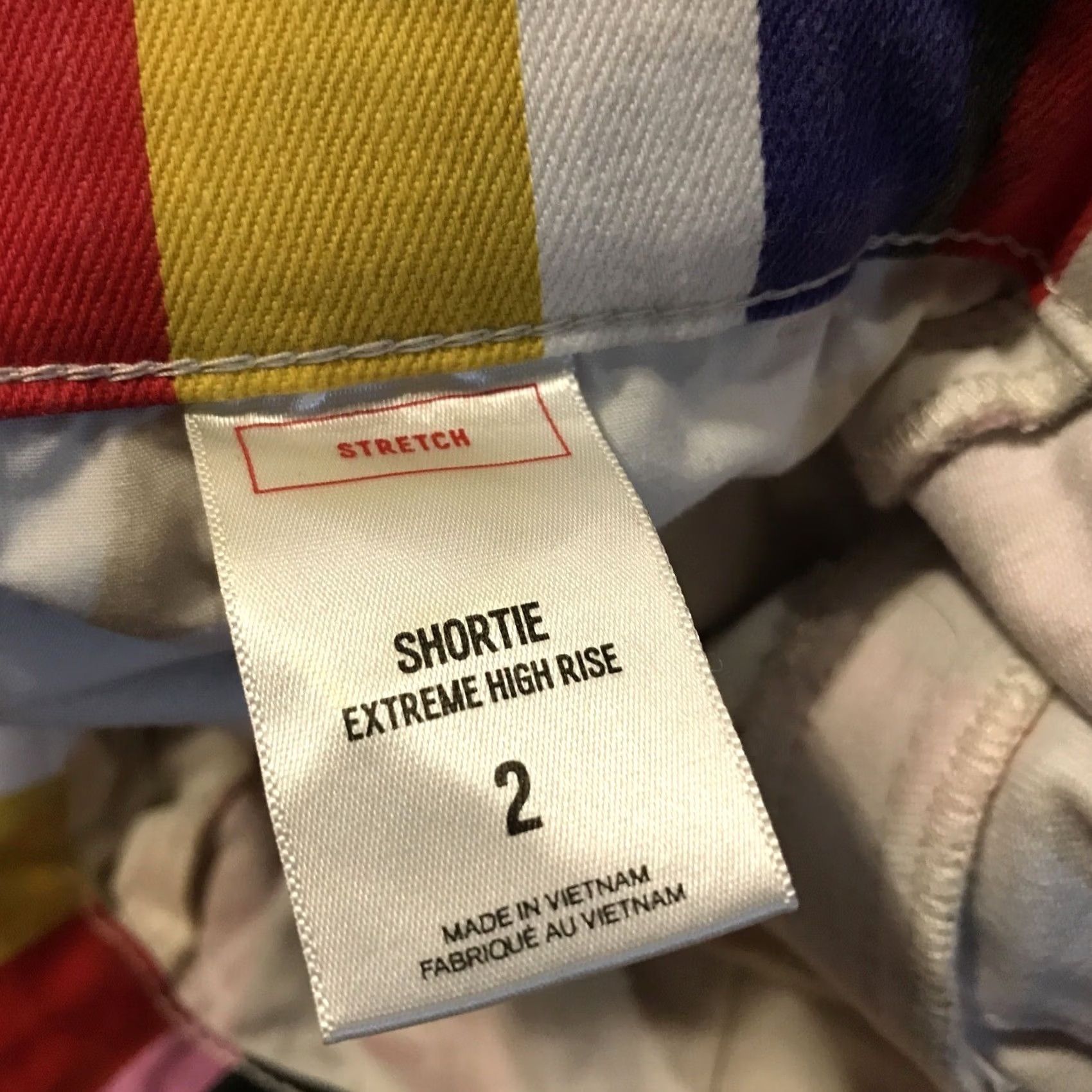 Express Express Womens Size 2 Denim Jean Shorts Cotton Blend Stretch Striped 90s Size 26" / US 2 / IT 38 - 3 Thumbnail