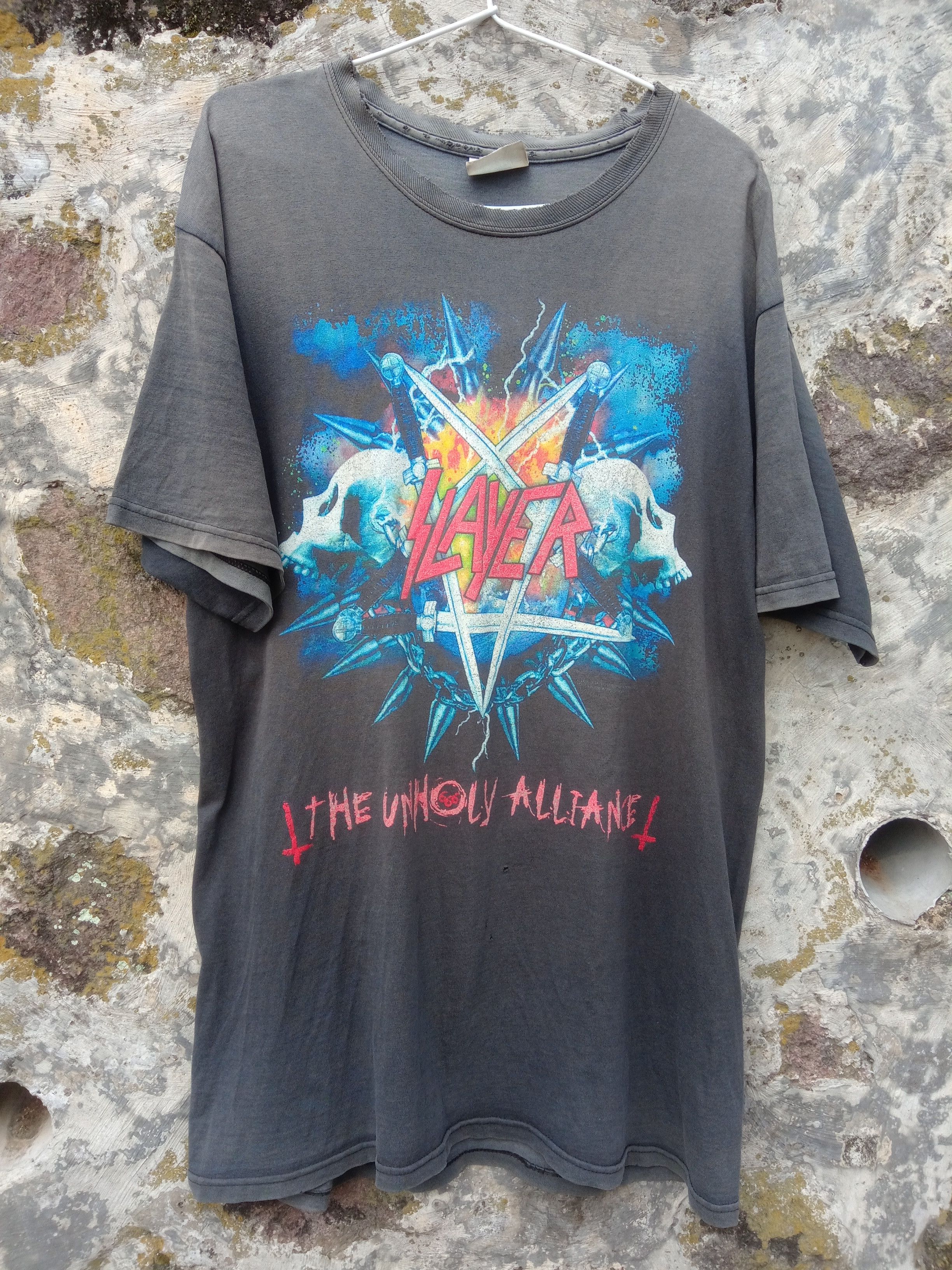 Unsound Rags Vintage Thrashed Faded SLAYER the unholy alliance rare Size US M / EU 48-50 / 2 - 1 Thumbnail