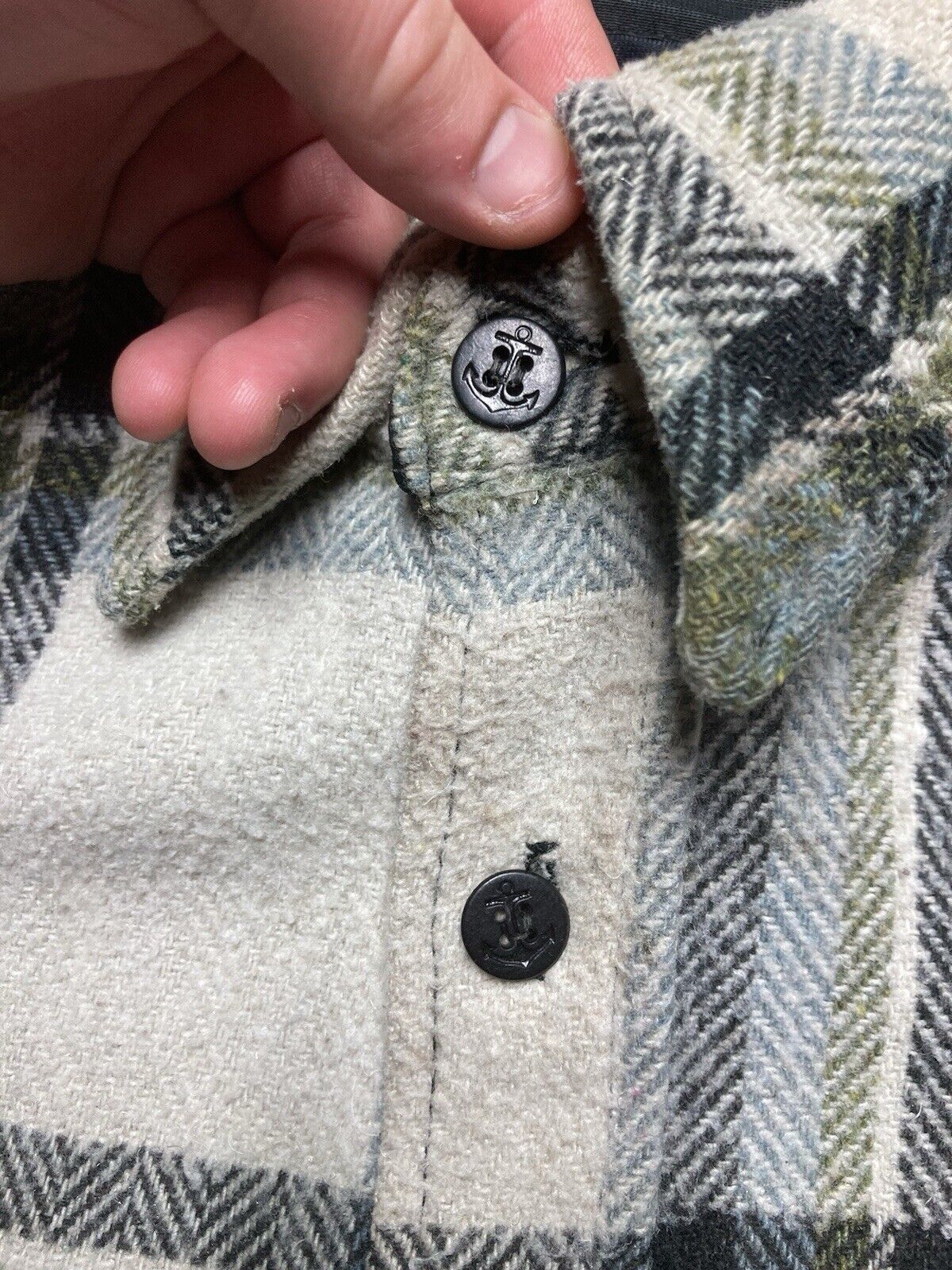 Vintage VTG 70s Kmart wool flannel shirt plaid distressed CPO large Size US L / EU 52-54 / 3 - 10 Thumbnail