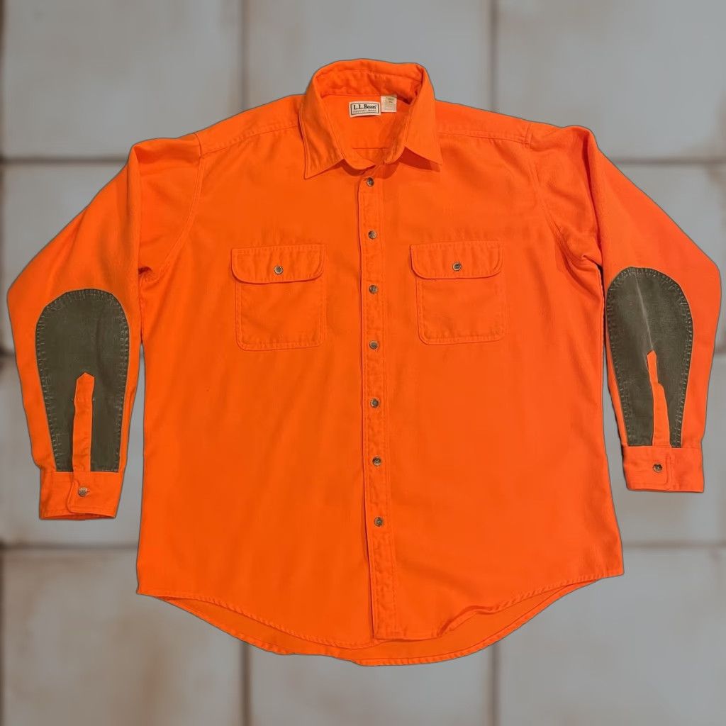 Vintage VINTAGE L.L. BEAN Blaze Orange Heavyweight Hunting Shirt Mens XLT Tall Button-Up Long Sleeve Size US XL / EU 56 / 4 - 1 Thumbnail