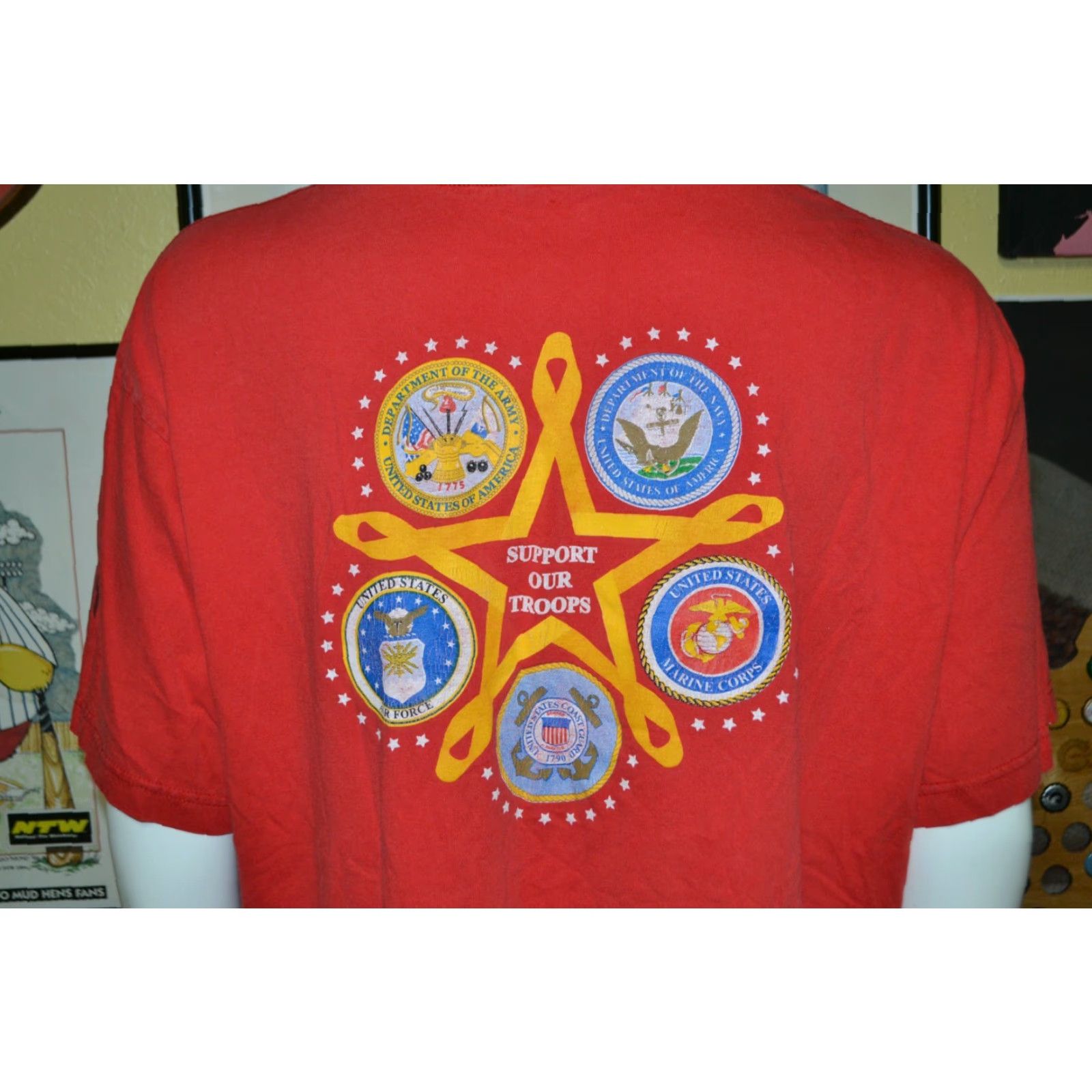 Vintage UAW Local 1435 T Shirt 2XL Bayside Red Cotton Union Support Our Troops" Size US XXL / EU 58 / 5 - 3 Thumbnail