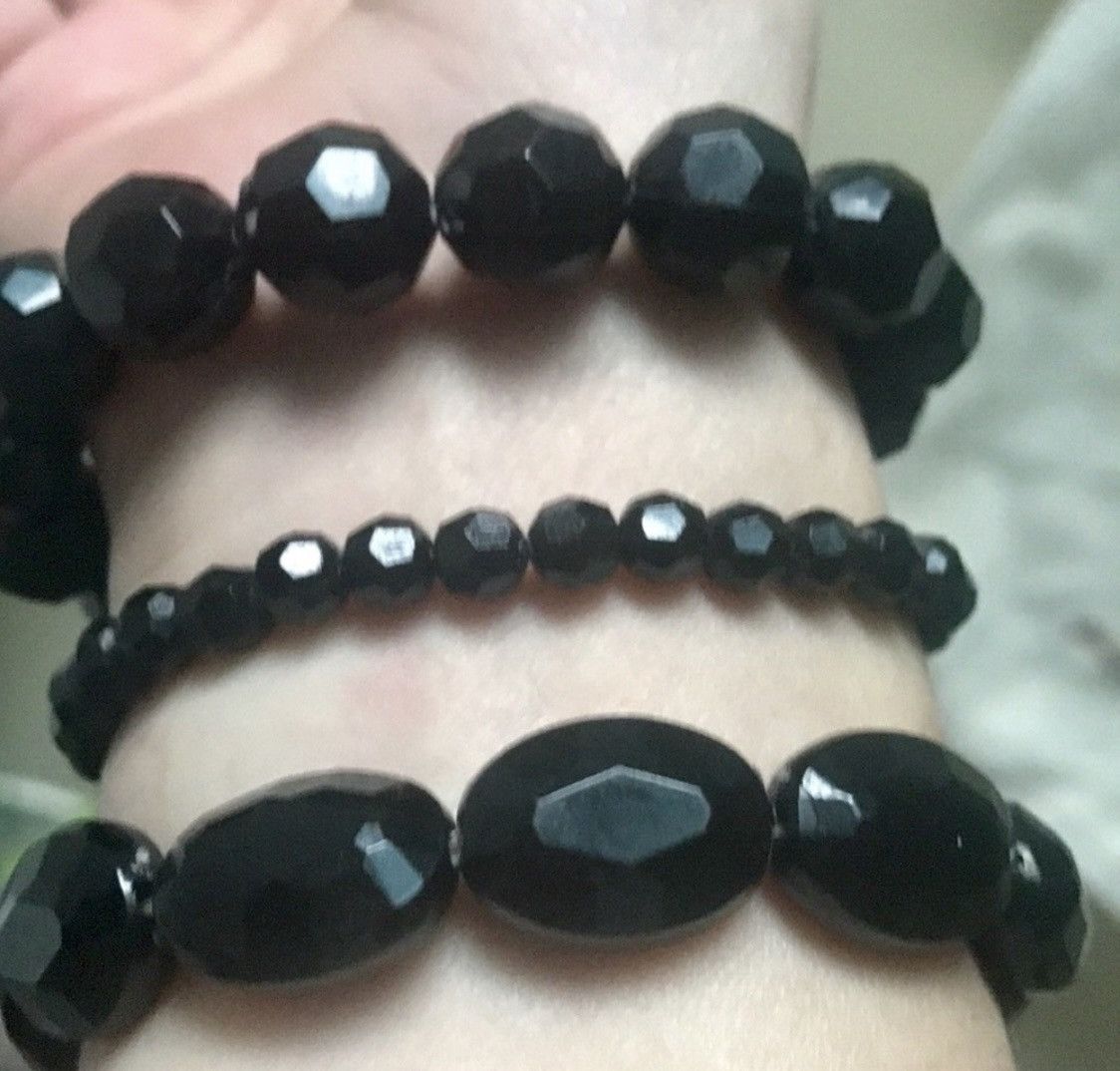 Vintage 3 PCS VINTAGE BEADED STRETCH BRACELET SET Size ONE SIZE - 6 Thumbnail