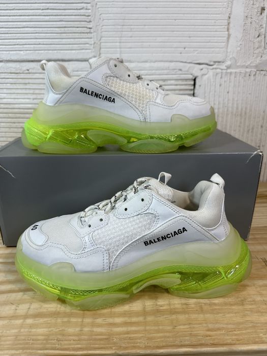 Balenciaga Balenciaga Triple S Clear Sole White Green Sneaker Sz