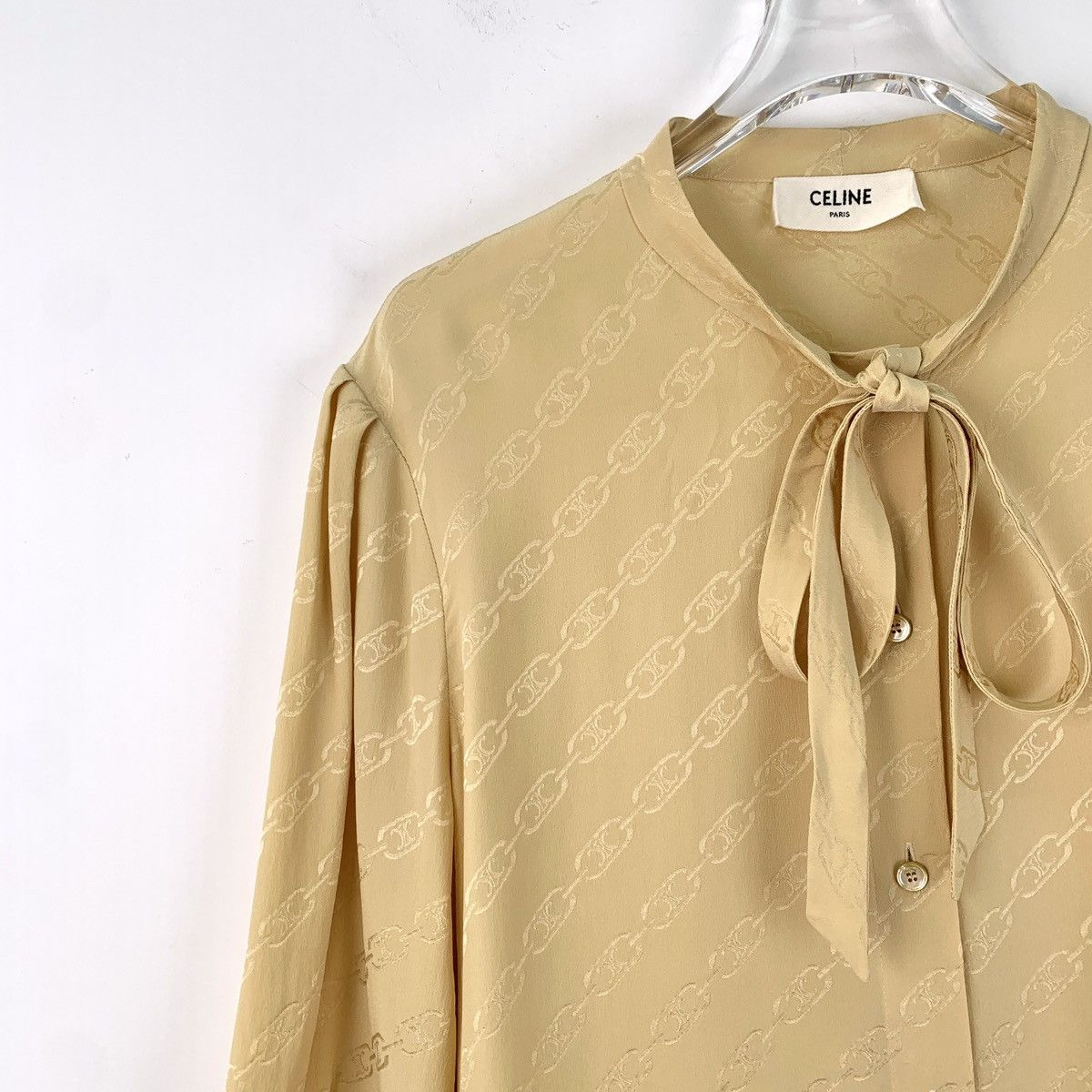 Celine Celine Triomphe Lock All Over Print Short Sleeve Shirt K26WX Size M / US 6-8 / IT 42-44 - 3 Thumbnail