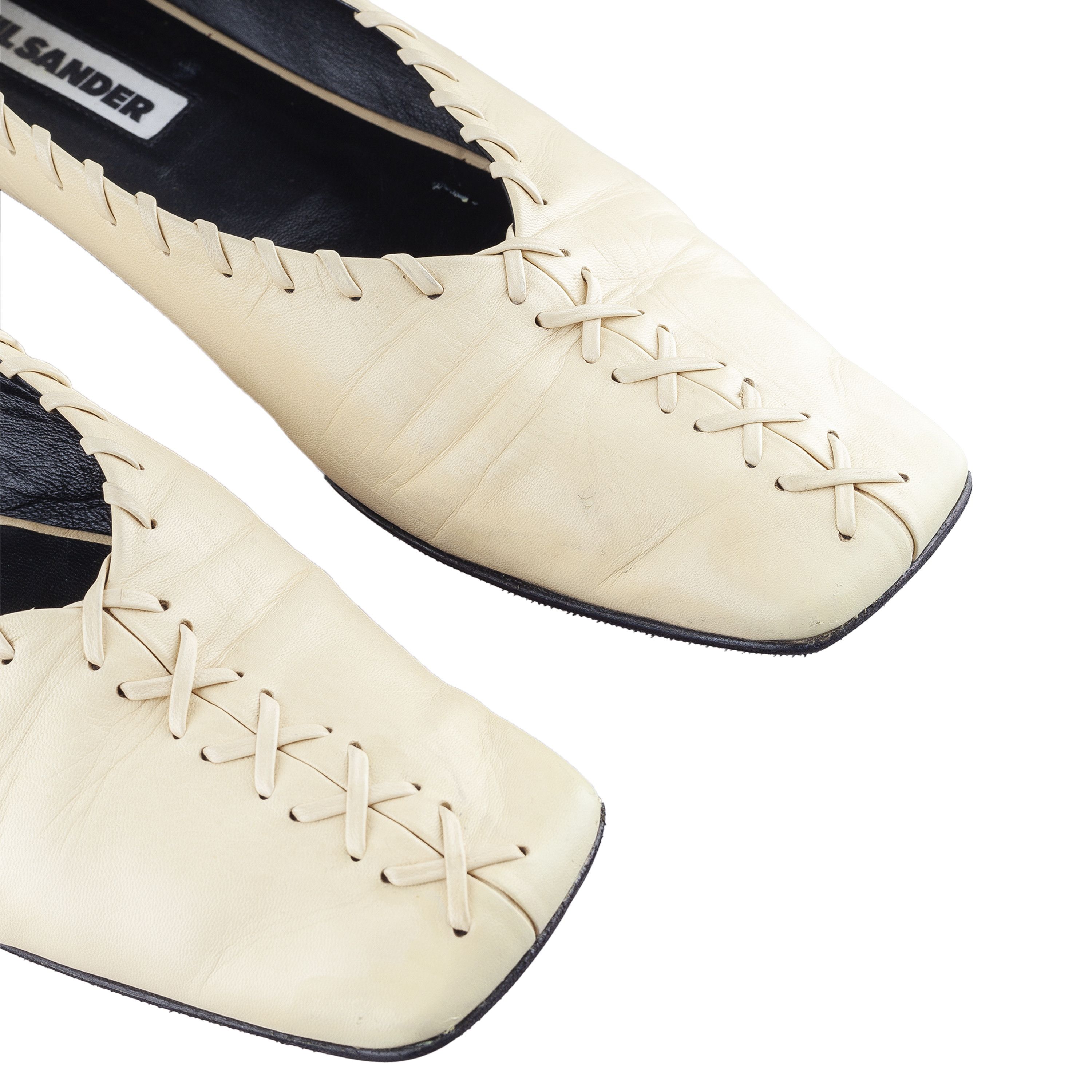 Jil Sander JIL SANDER Leather Ballet Beige Flats (39 IT/40 EU) Size US 9 / IT 39 - 10 Thumbnail