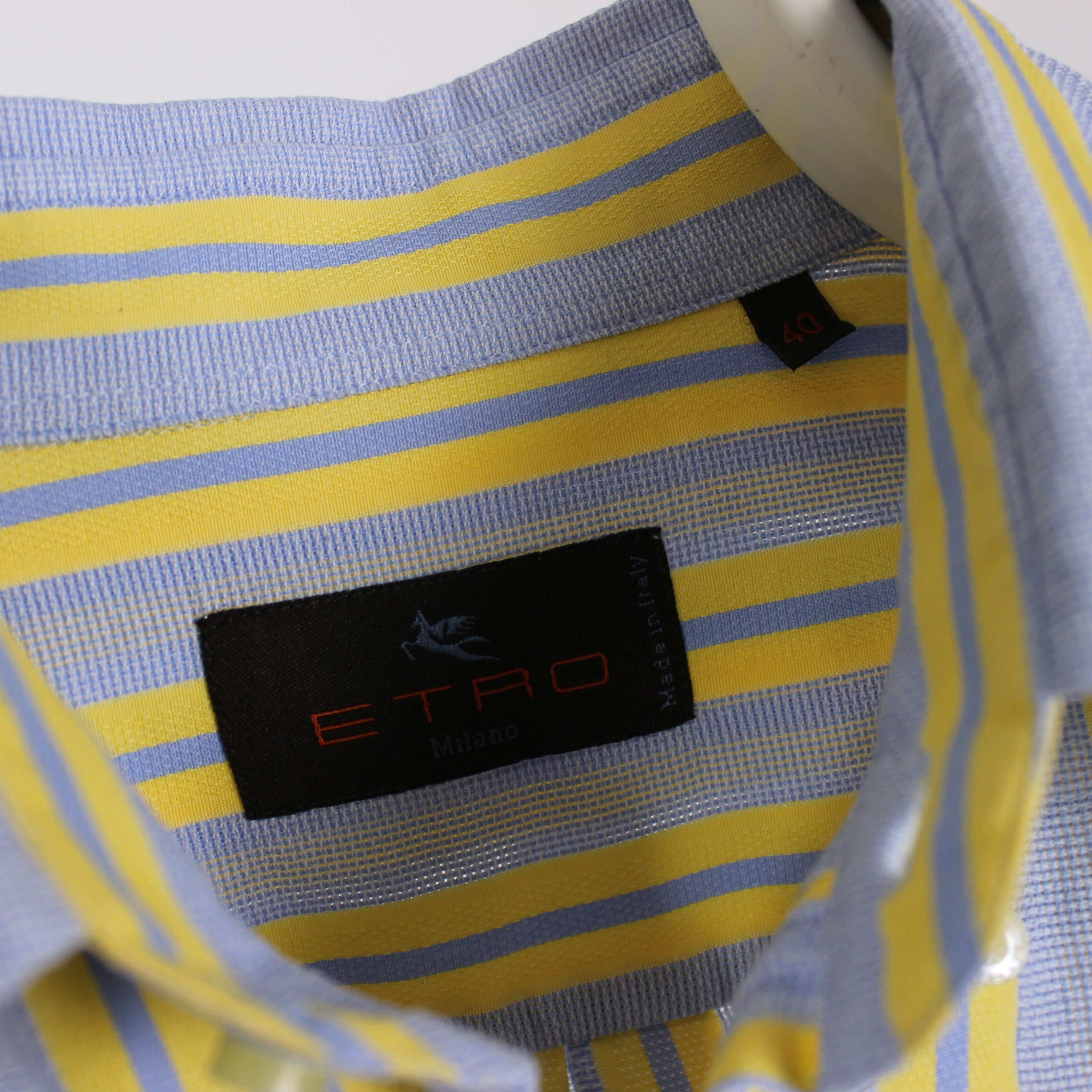 Etro Etro shirt men striped M L yellow cotton button Ups Size US L / EU 52-54 / 3 - 4 Thumbnail