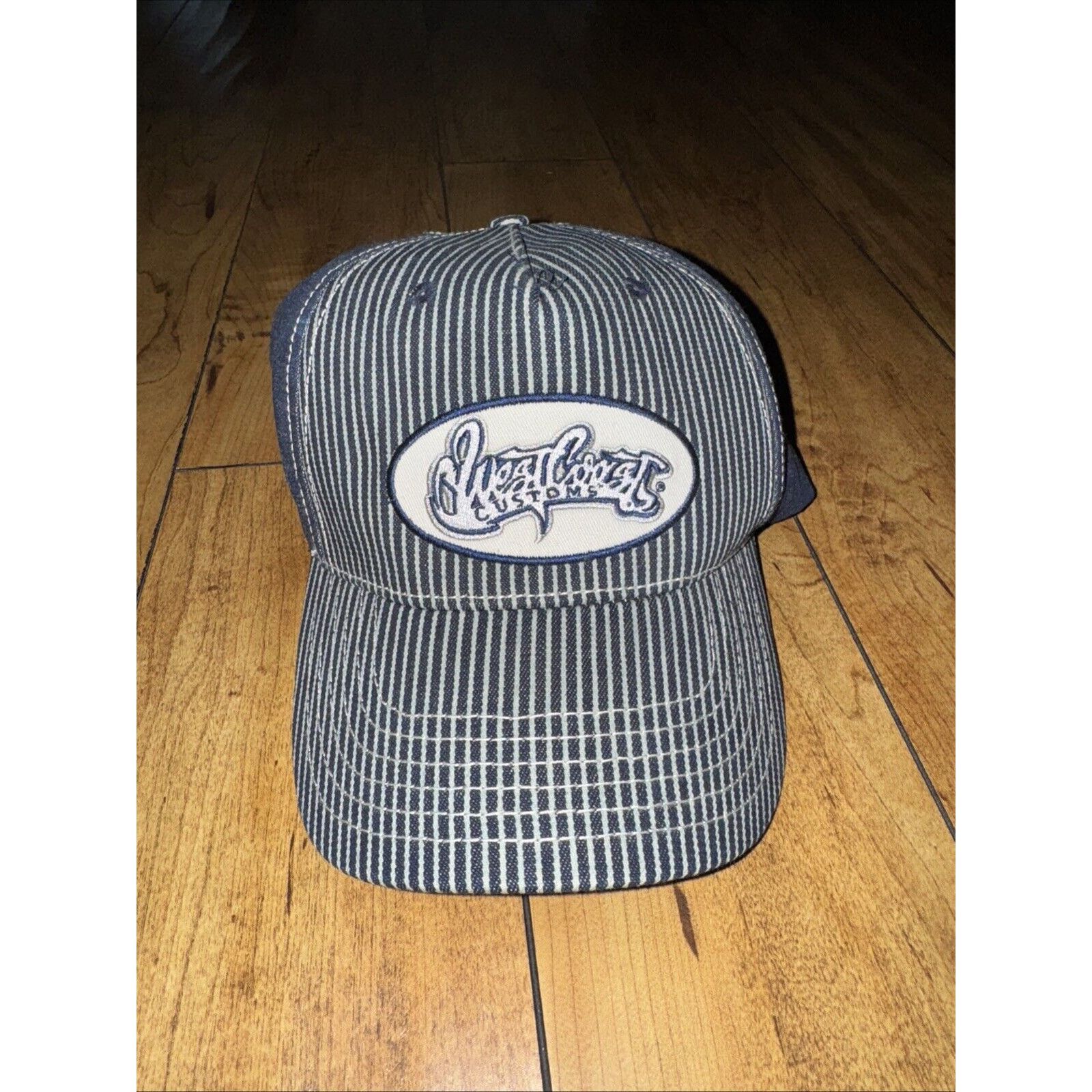 Japanese Brand × Vintage West Coast Customs Flex Fit Hat Blue Pint Stripes Size ONE SIZE - 1 Thumbnail