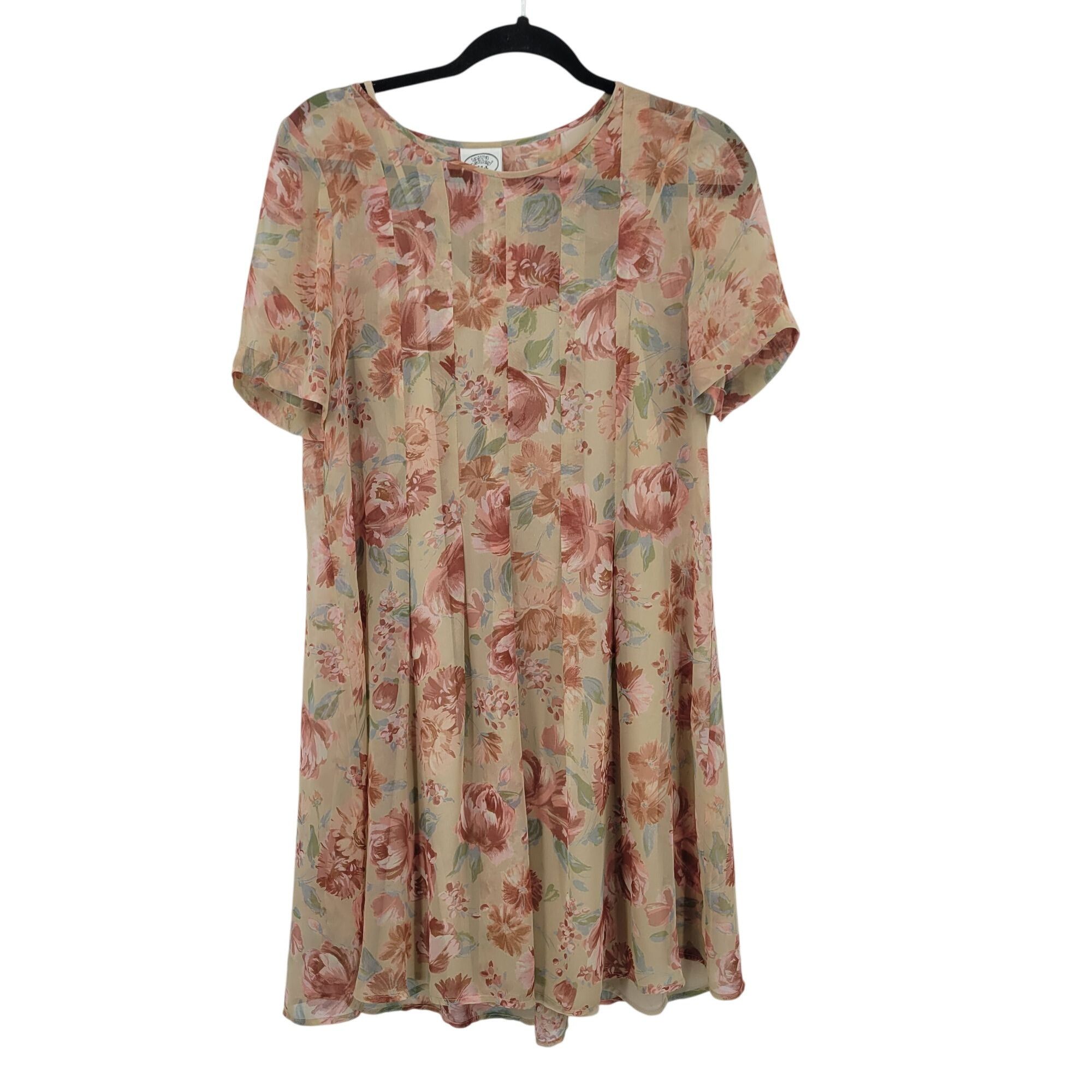 Laura Ashley Vtg Laura Ashley Sheer Floral Short-Sleeve Shift Dress Sz 4 Size S / US 4 / IT 40 - 12 Thumbnail