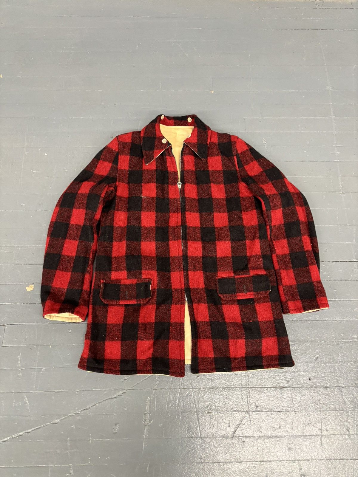 Vintage Vintage 50s/60s king O_wear plaid reversible jacket Size US L / EU 52-54 / 3 - 1 Thumbnail
